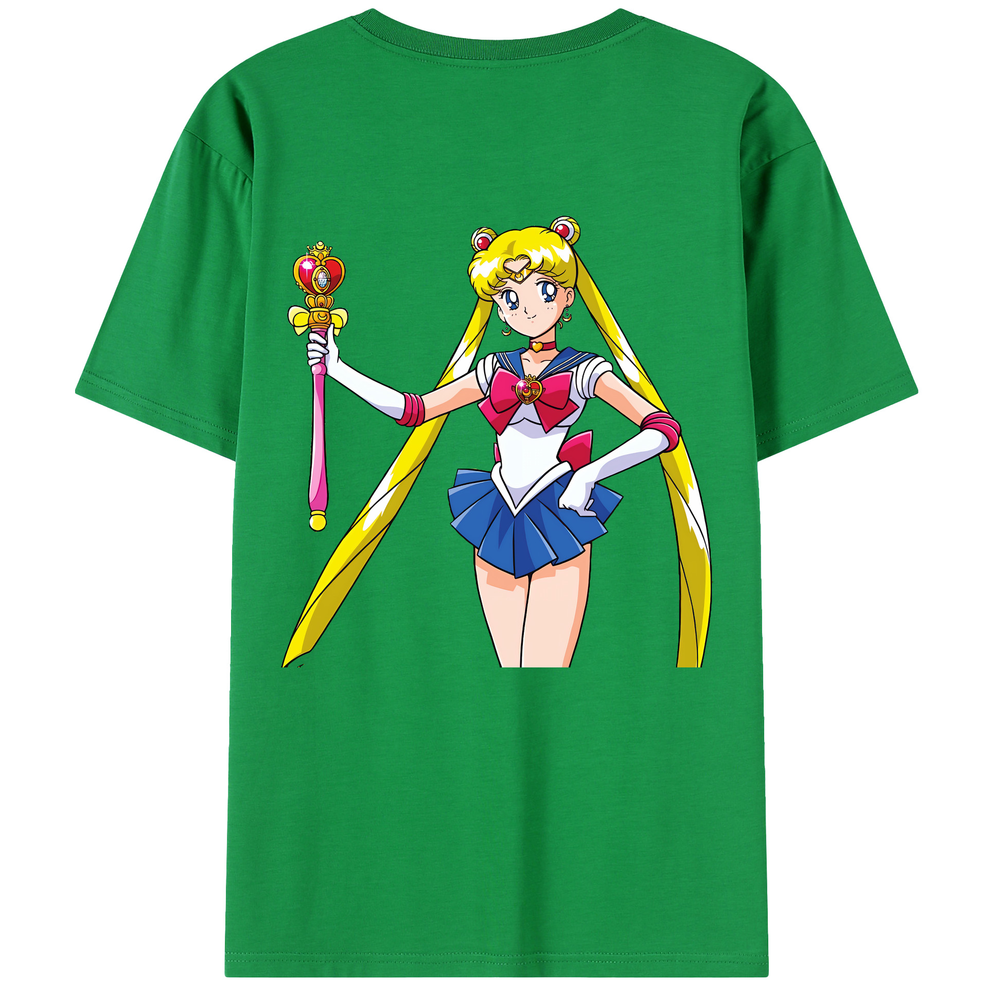 （画像用） 美少女戦士セーラームーン 月野 うさぎ つきの うさぎ Sailor Moon Tsukino Usagi 綿100％半袖Tシャツ（背面プリント）