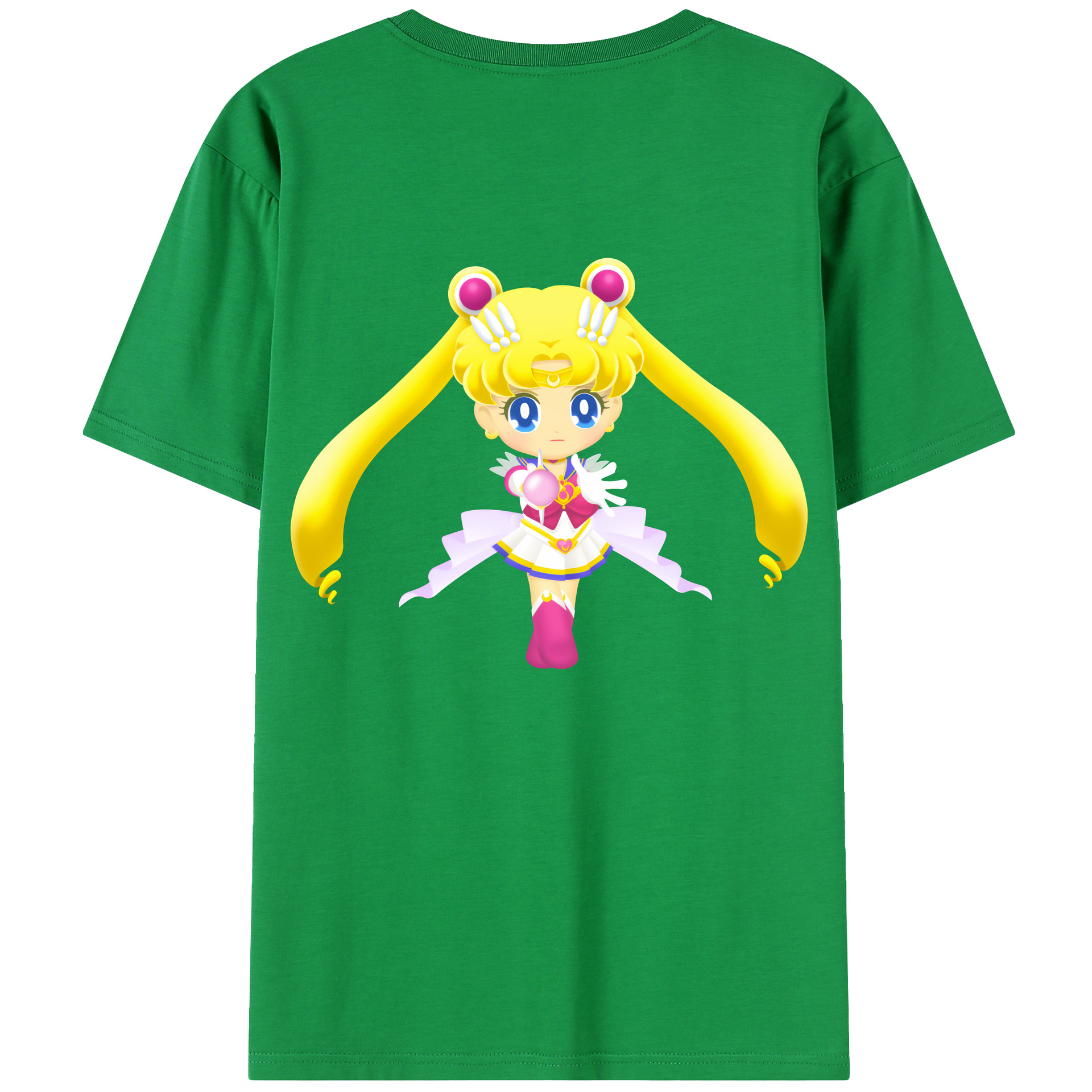 （画像用） 美少女戦士セーラームーン 月野 うさぎ つきの うさぎ Sailor Moon Tsukino Usagi 綿100％半袖Tシャツ（背面プリント）