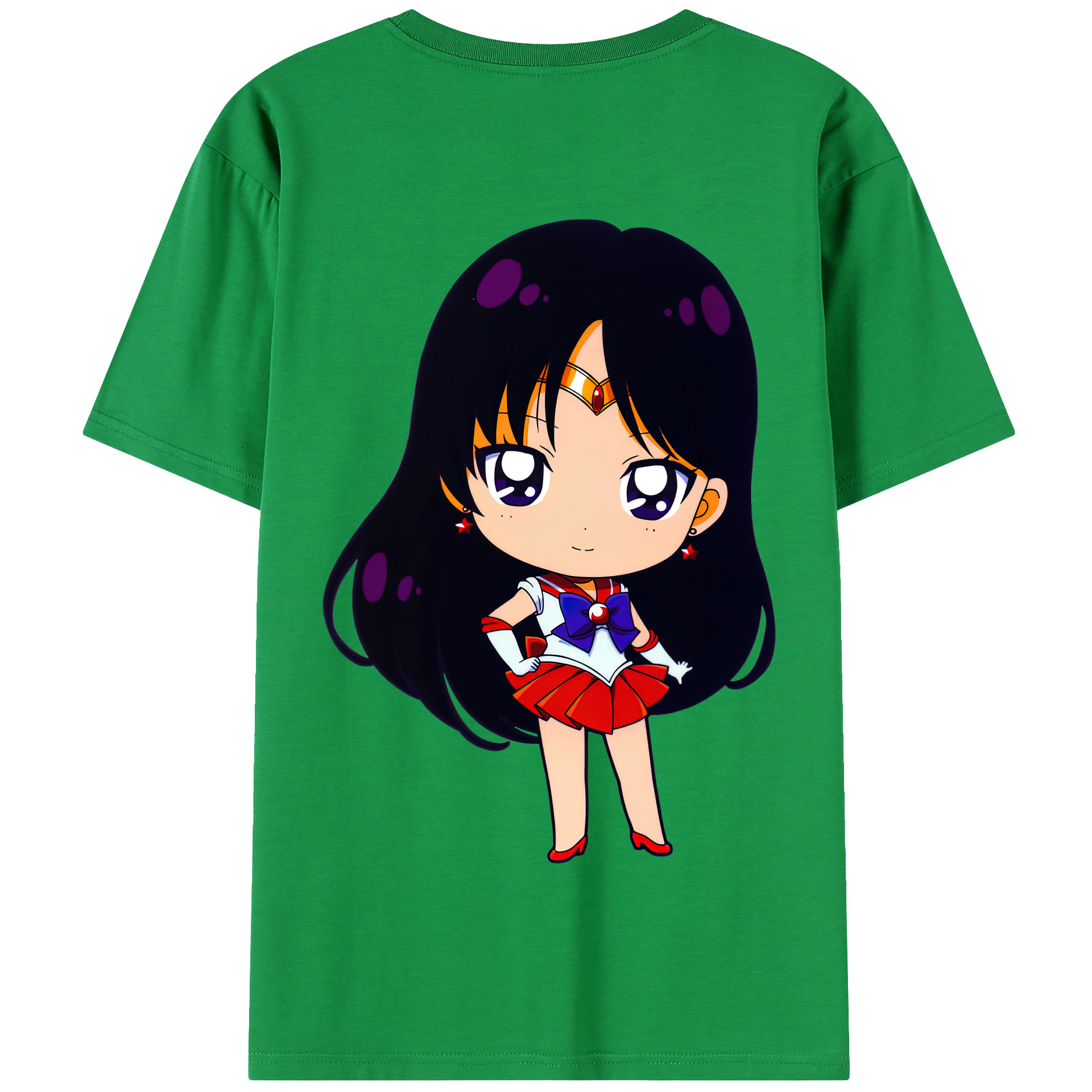 （画像用） 美少女戦士セーラームーン 火野レイ ひの レイ Sailor Moon Hino Rei （セーラーマーズ,Sailor Mars） 綿100％半袖Tシャツ（背面プリント）