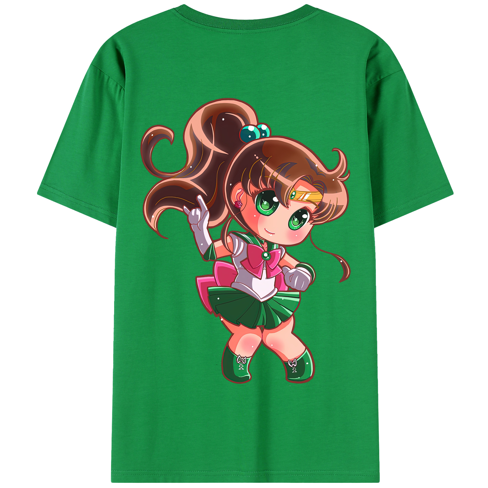 （画像用） 美少女戦士セーラームーン 木野 まこと きの まこと Sailor Moon Kino Makoto （セーラージュピター；Sailor Jupiter） 綿100％半袖Tシャツ（背面プリント）