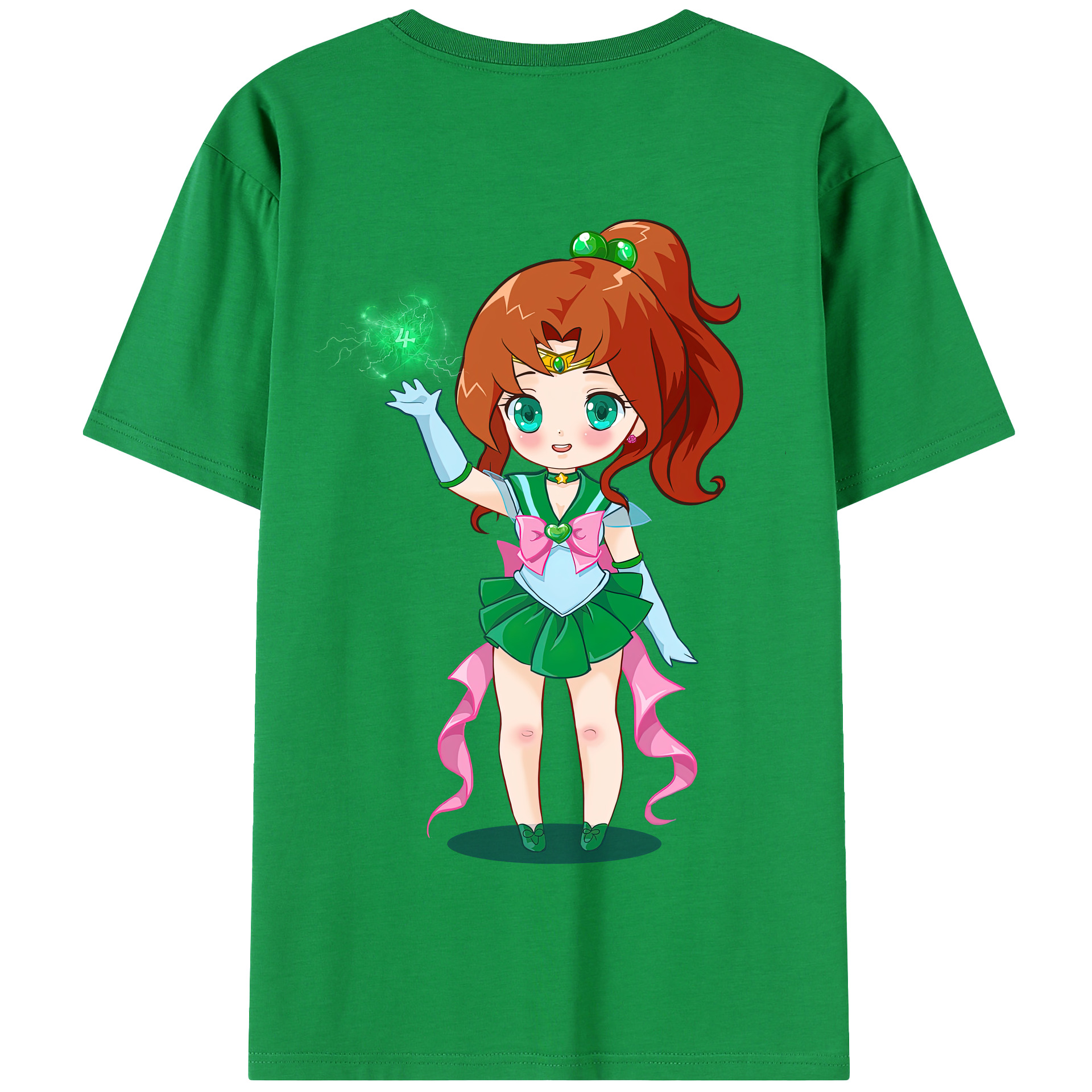 （画像用） 美少女戦士セーラームーン 木野 まこと きの まこと Sailor Moon Kino Makoto （セーラージュピター；Sailor Jupiter） 綿100％半袖Tシャツ（背面プリント）