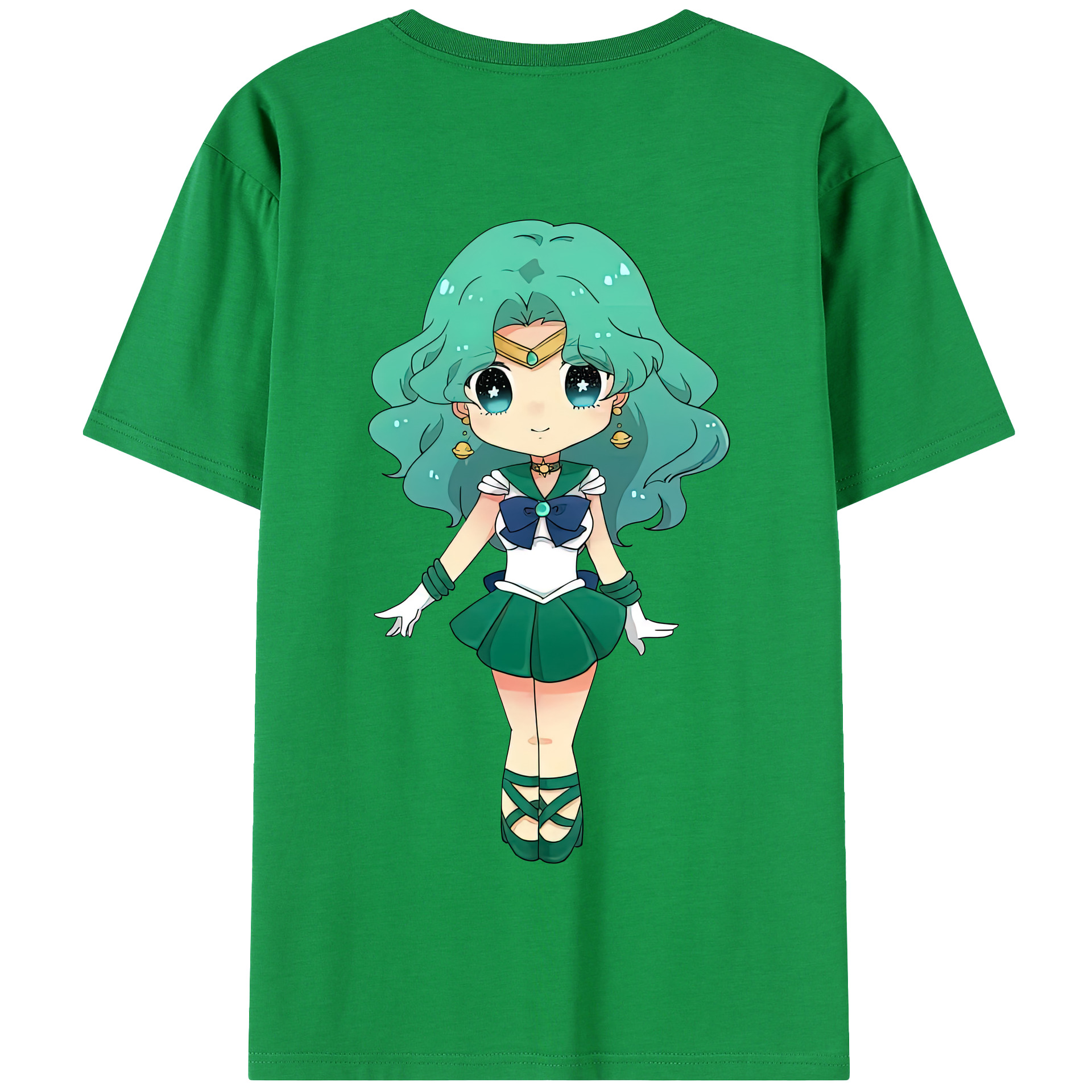 （画像用） 美少女戦士セーラームーン 海王 みちる（かいおう みちる） Sailor Moon Kaiou Michiru 綿100％半袖Tシャツ（背面プリント）