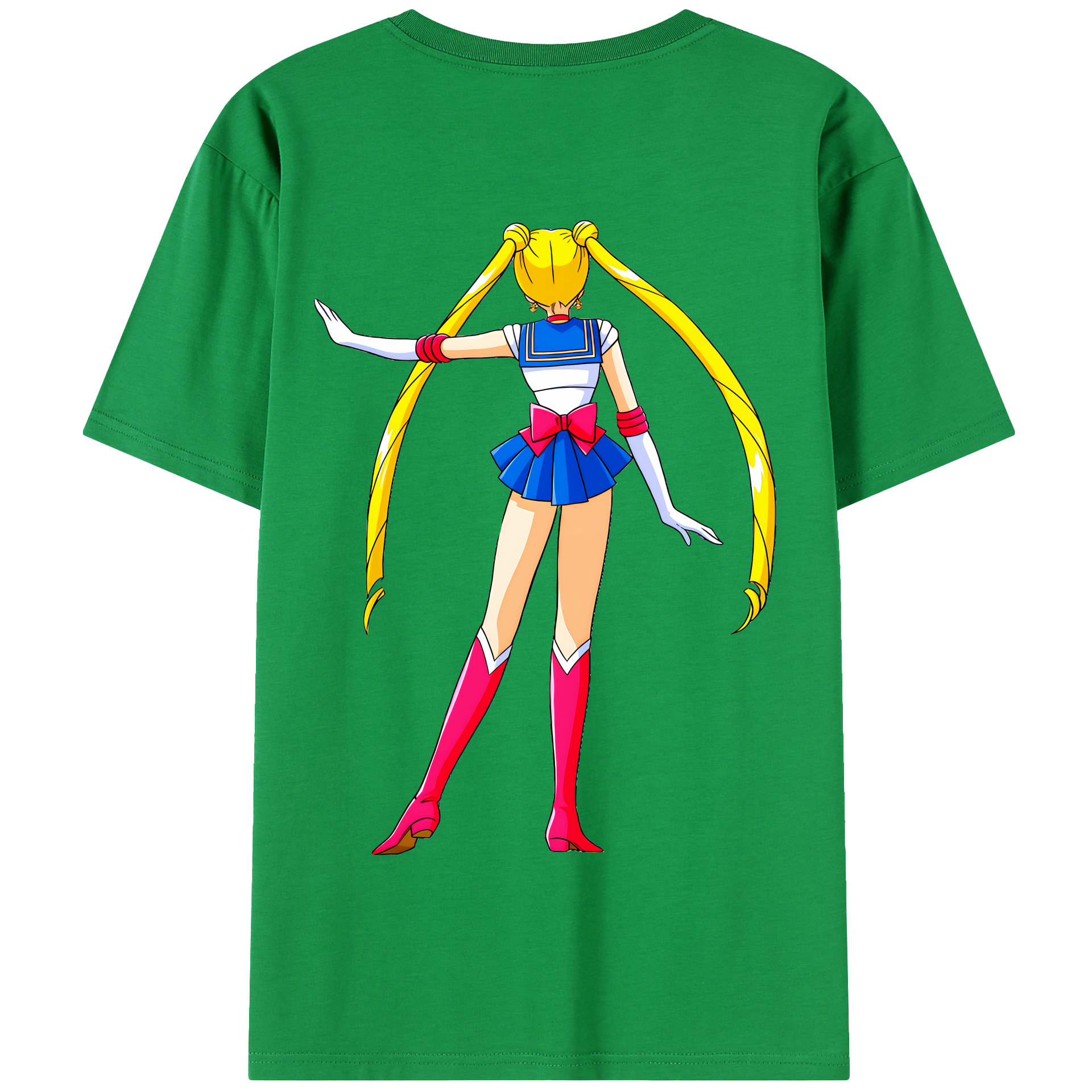 （画像用） 美少女戦士セーラームーン 月野 うさぎ つきの うさぎ Sailor Moon Tsukino Usagi 綿100％半袖Tシャツ（背面プリント）