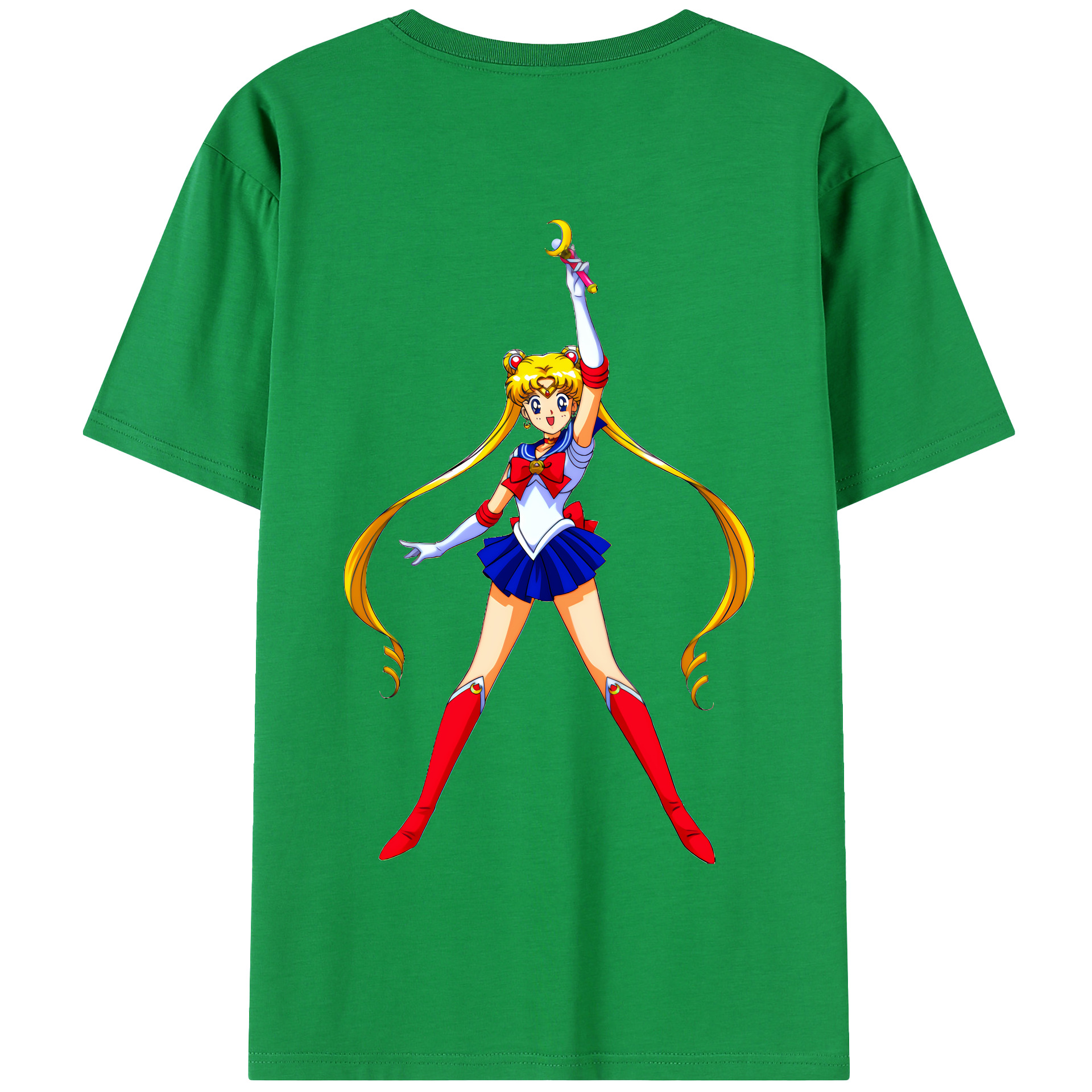 （画像用） 美少女戦士セーラームーン 月野 うさぎ つきの うさぎ Sailor Moon Tsukino Usagi 綿100％半袖Tシャツ（背面プリント）