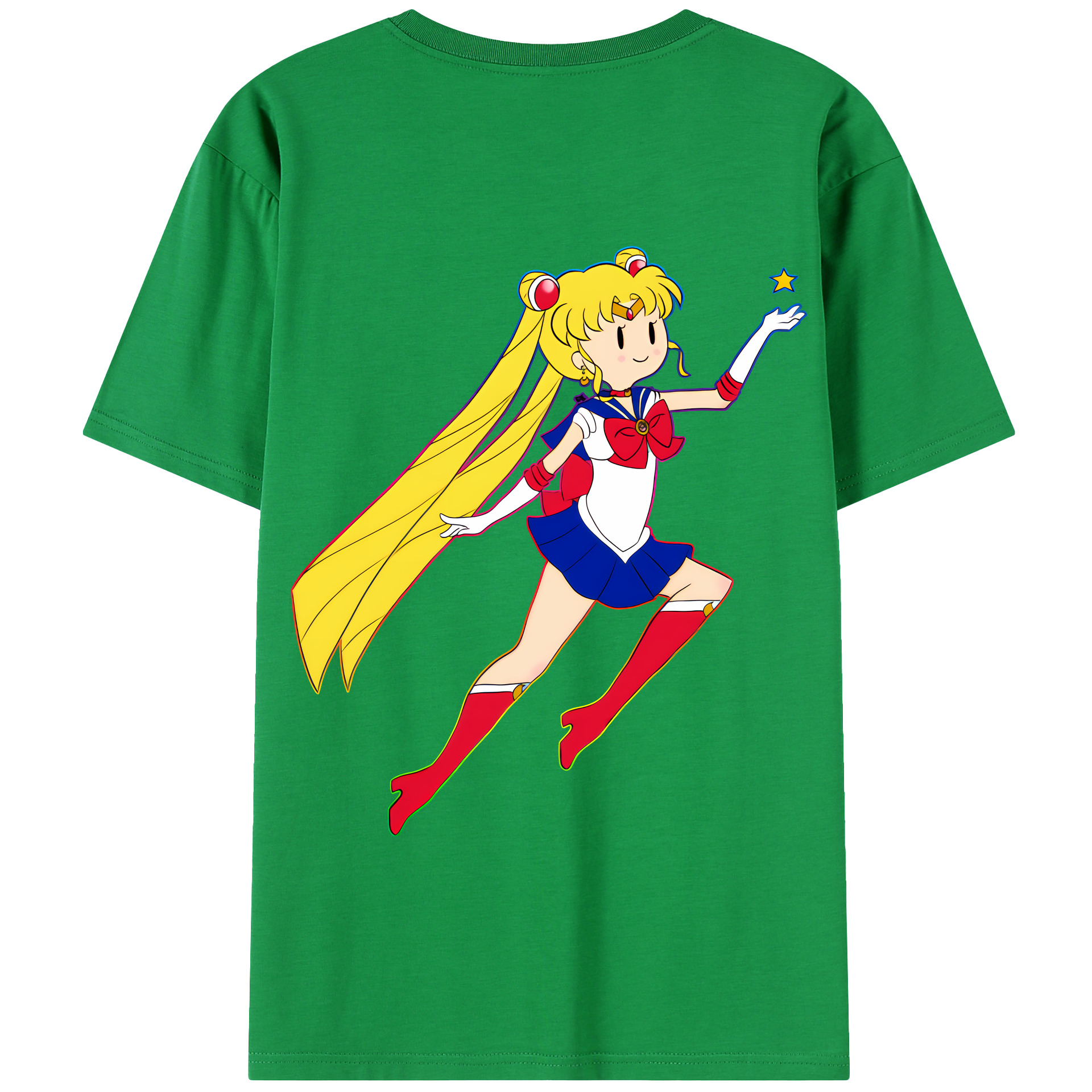 （画像用） 美少女戦士セーラームーン 月野 うさぎ つきの うさぎ Sailor Moon Tsukino Usagi 綿100％半袖Tシャツ（背面プリント）
