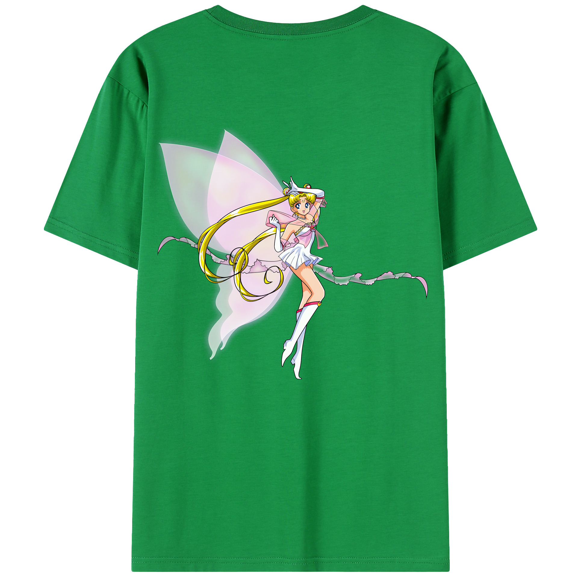 （画像用） 美少女戦士セーラームーン 月野 うさぎ つきの うさぎ Sailor Moon Tsukino Usagi 綿100％半袖Tシャツ（背面プリント）