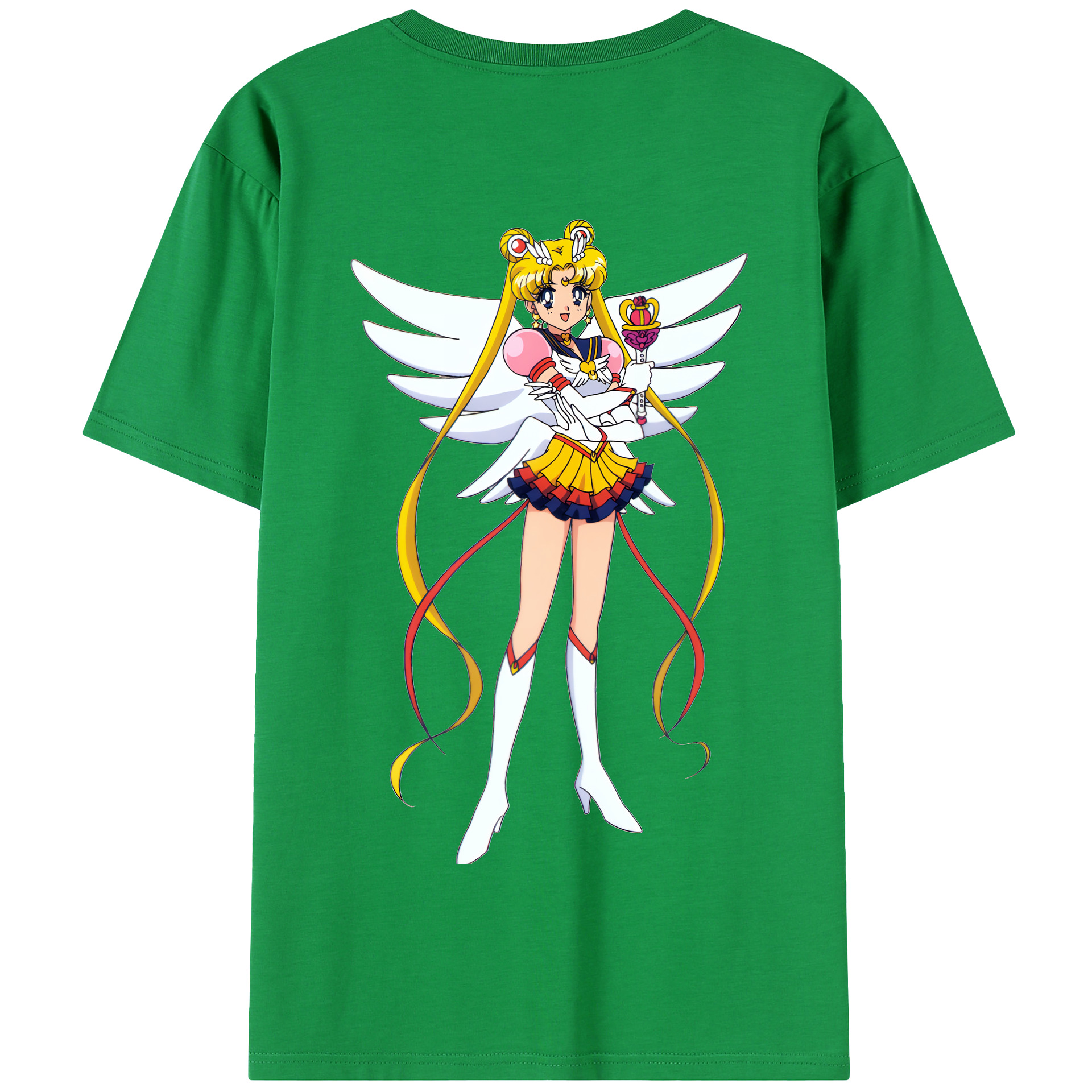 （画像用） 美少女戦士セーラームーン 月野 うさぎ つきの うさぎ Sailor Moon Tsukino Usagi 綿100％半袖Tシャツ（背面プリント）