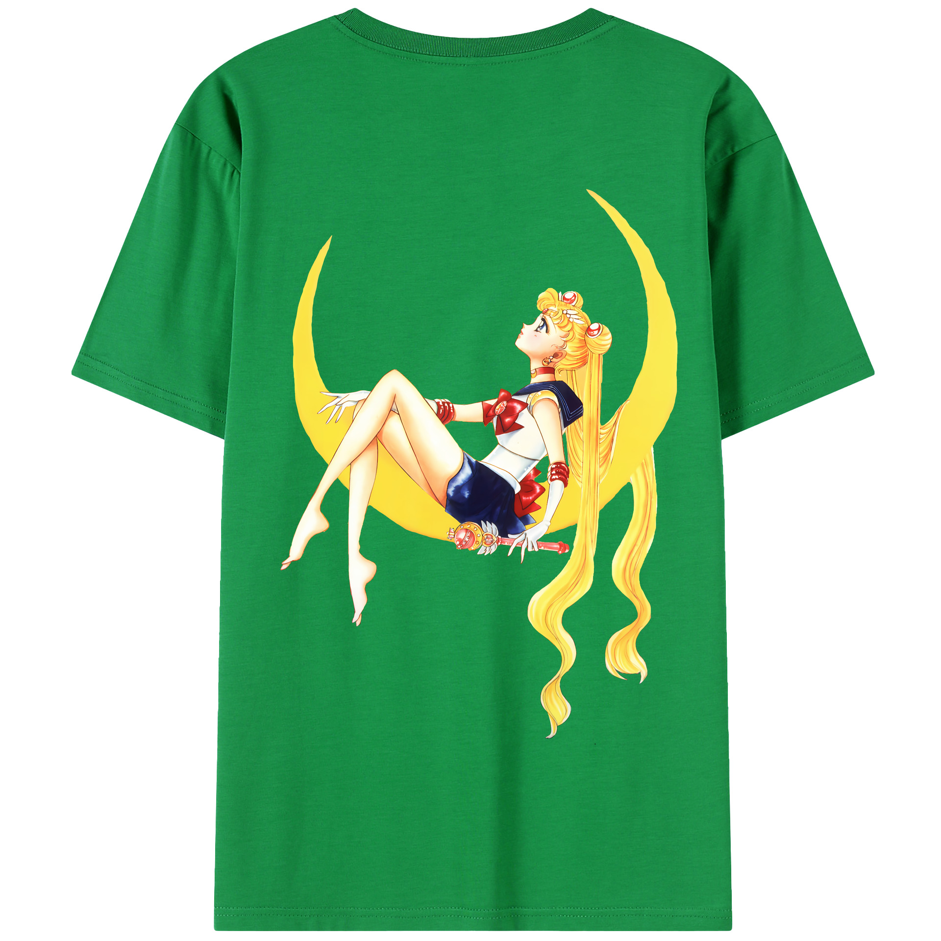 （画像用） 美少女戦士セーラームーン 月野 うさぎ つきの うさぎ Sailor Moon Tsukino Usagi 綿100％半袖Tシャツ（背面プリント）