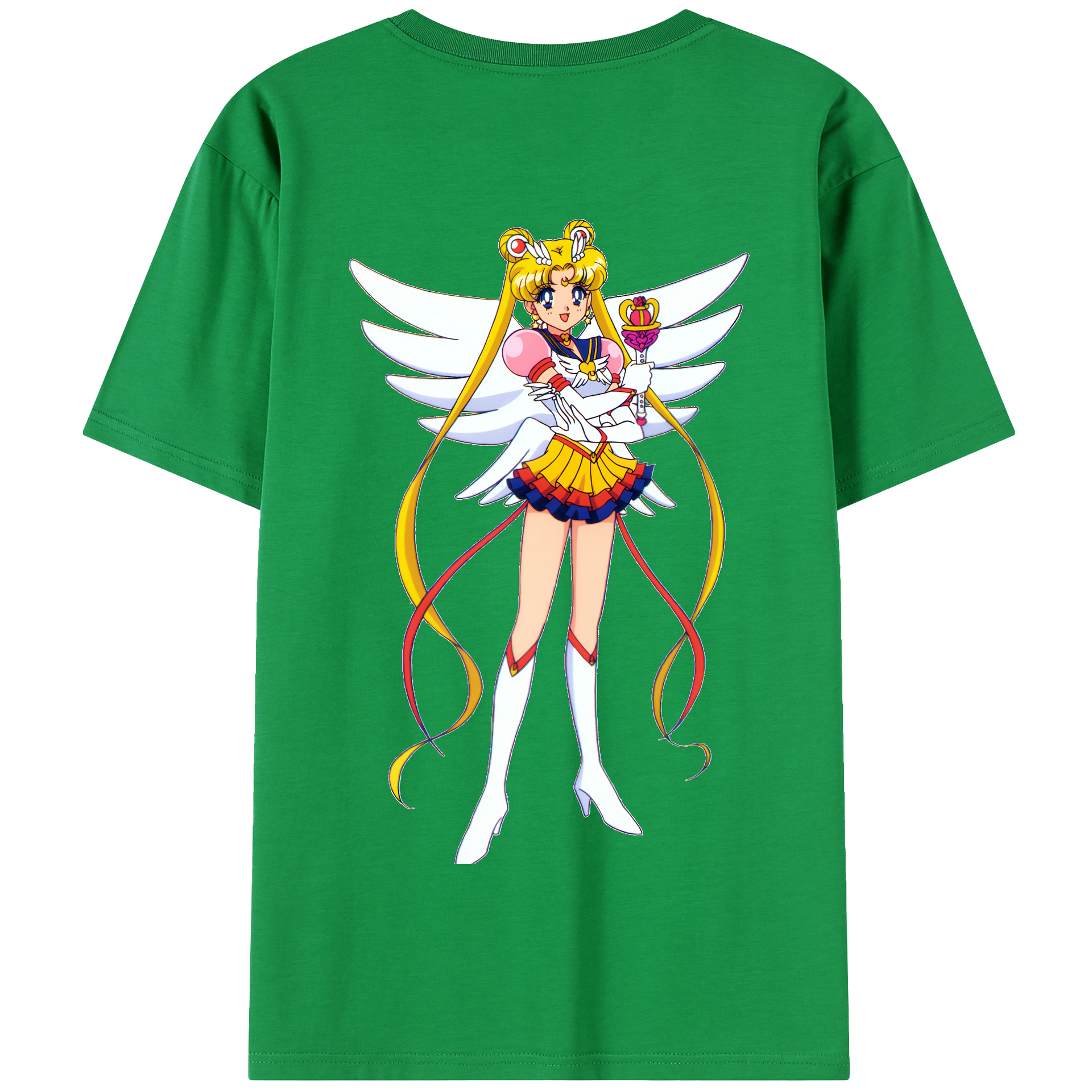 （画像用） 美少女戦士セーラームーン 月野 うさぎ つきの うさぎ Sailor Moon Tsukino Usagi 綿100％半袖Tシャツ（背面プリント）