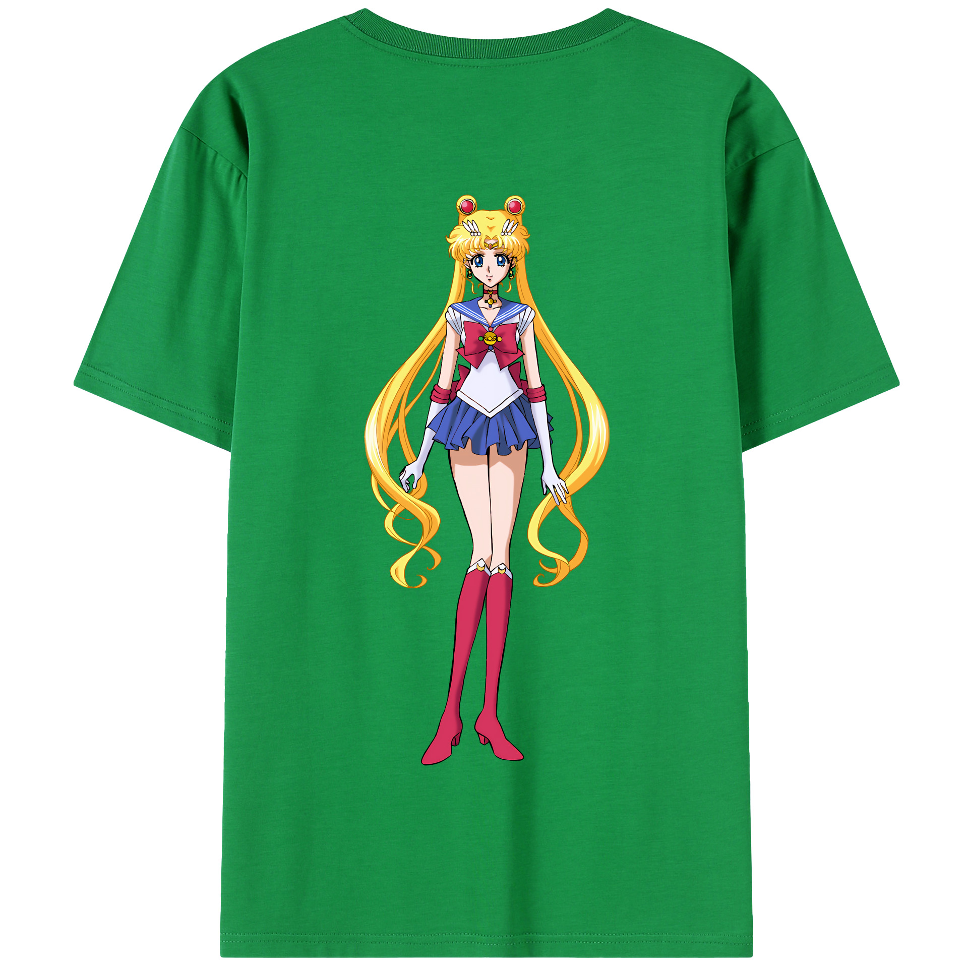 （画像用） 美少女戦士セーラームーン 月野 うさぎ つきの うさぎ Sailor Moon Tsukino Usagi 綿100％半袖Tシャツ（背面プリント）