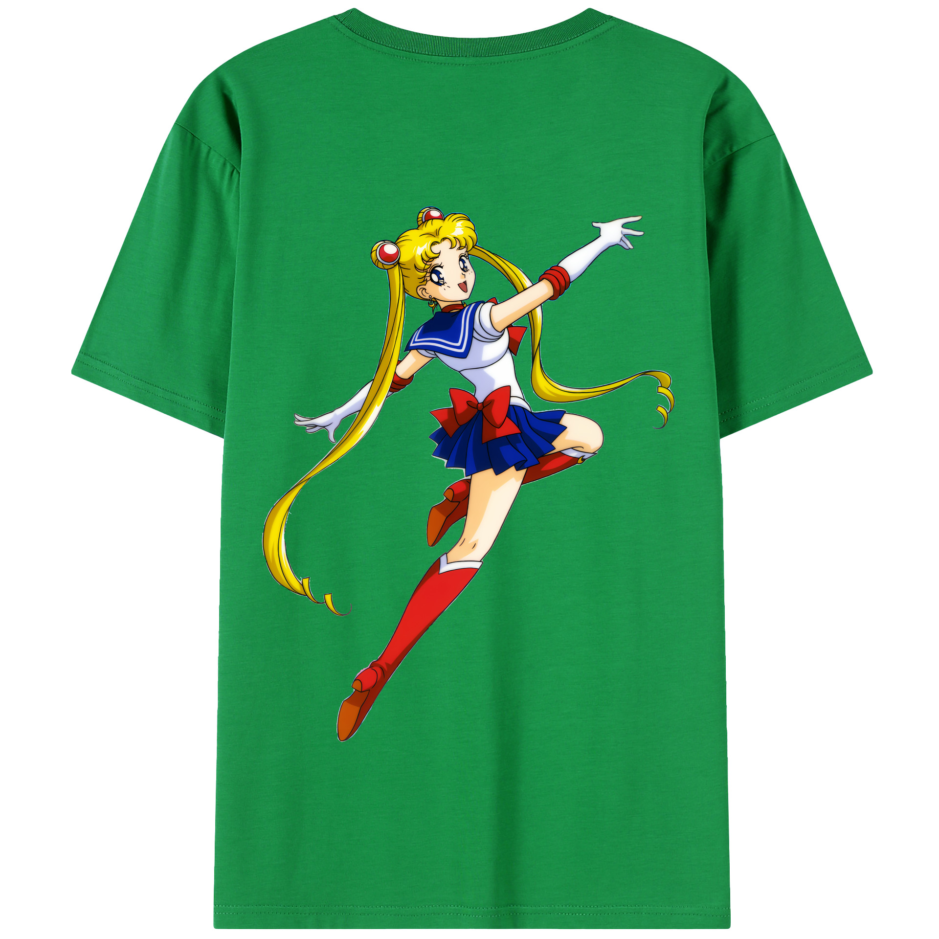 （画像用） 美少女戦士セーラームーン 月野 うさぎ つきの うさぎ Sailor Moon Tsukino Usagi 綿100％半袖Tシャツ（背面プリント）