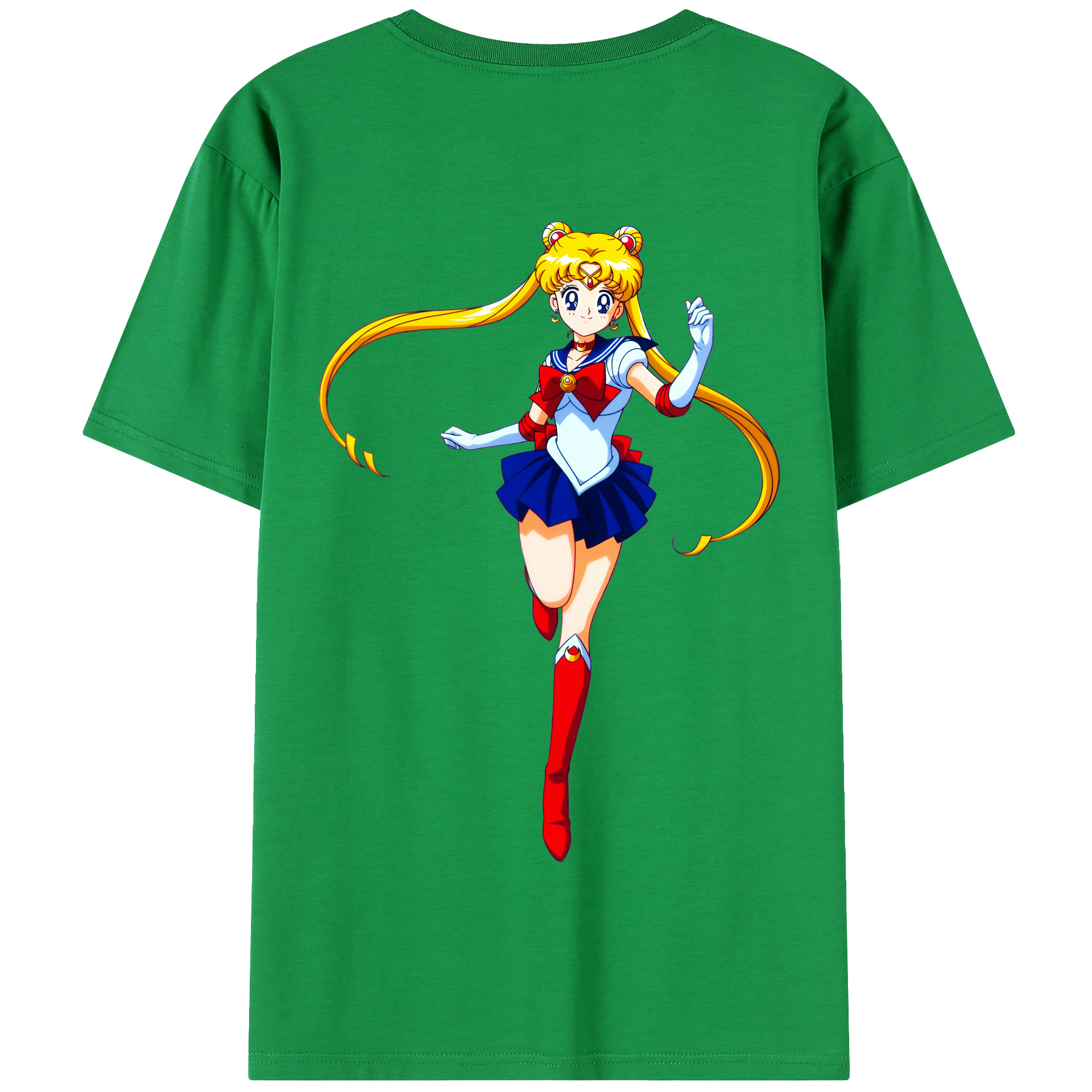 （画像用） 美少女戦士セーラームーン 月野 うさぎ つきの うさぎ Sailor Moon Tsukino Usagi 綿100％半袖Tシャツ（背面プリント）