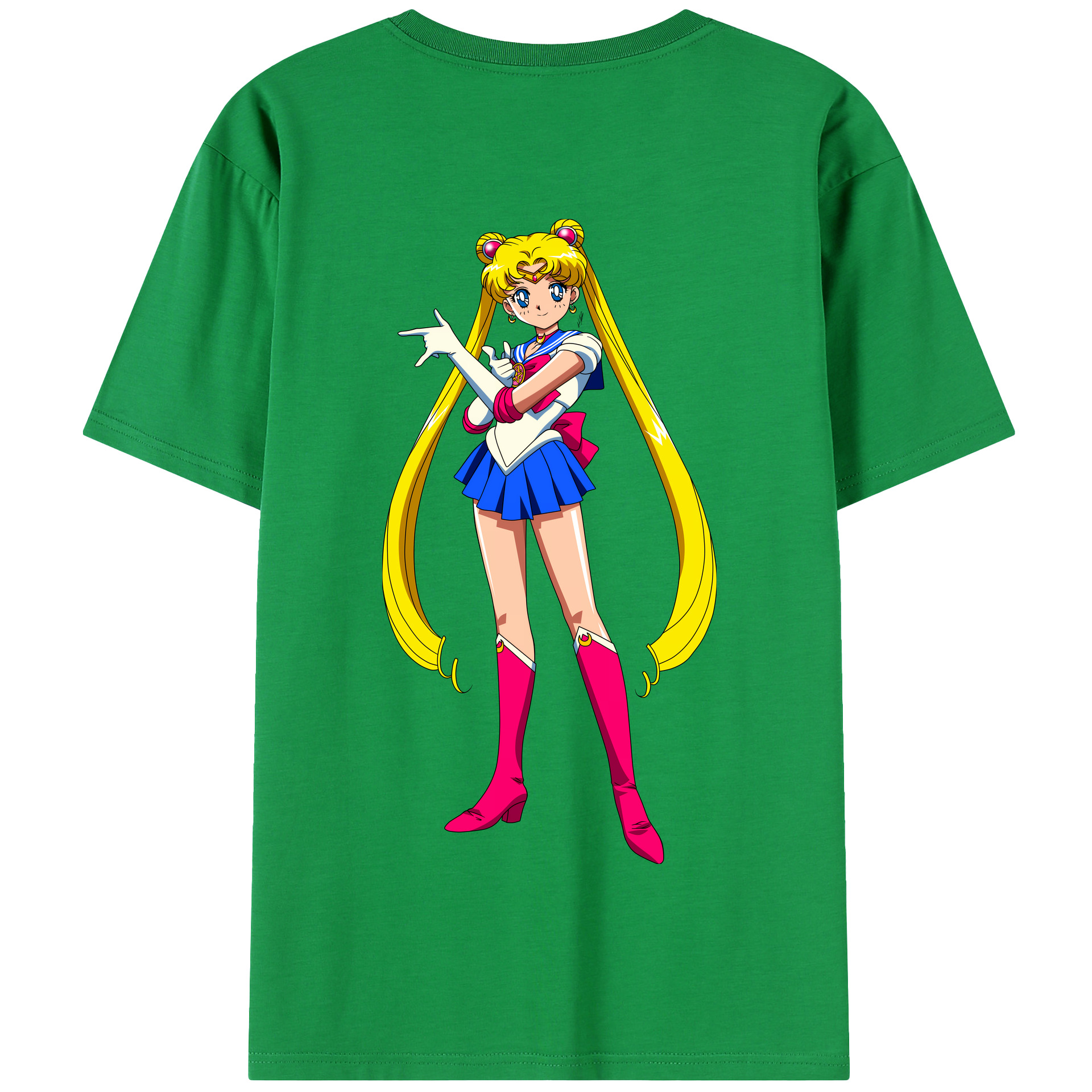 （画像用） 美少女戦士セーラームーン 月野 うさぎ つきの うさぎ Sailor Moon Tsukino Usagi 綿100％半袖Tシャツ（背面プリント）