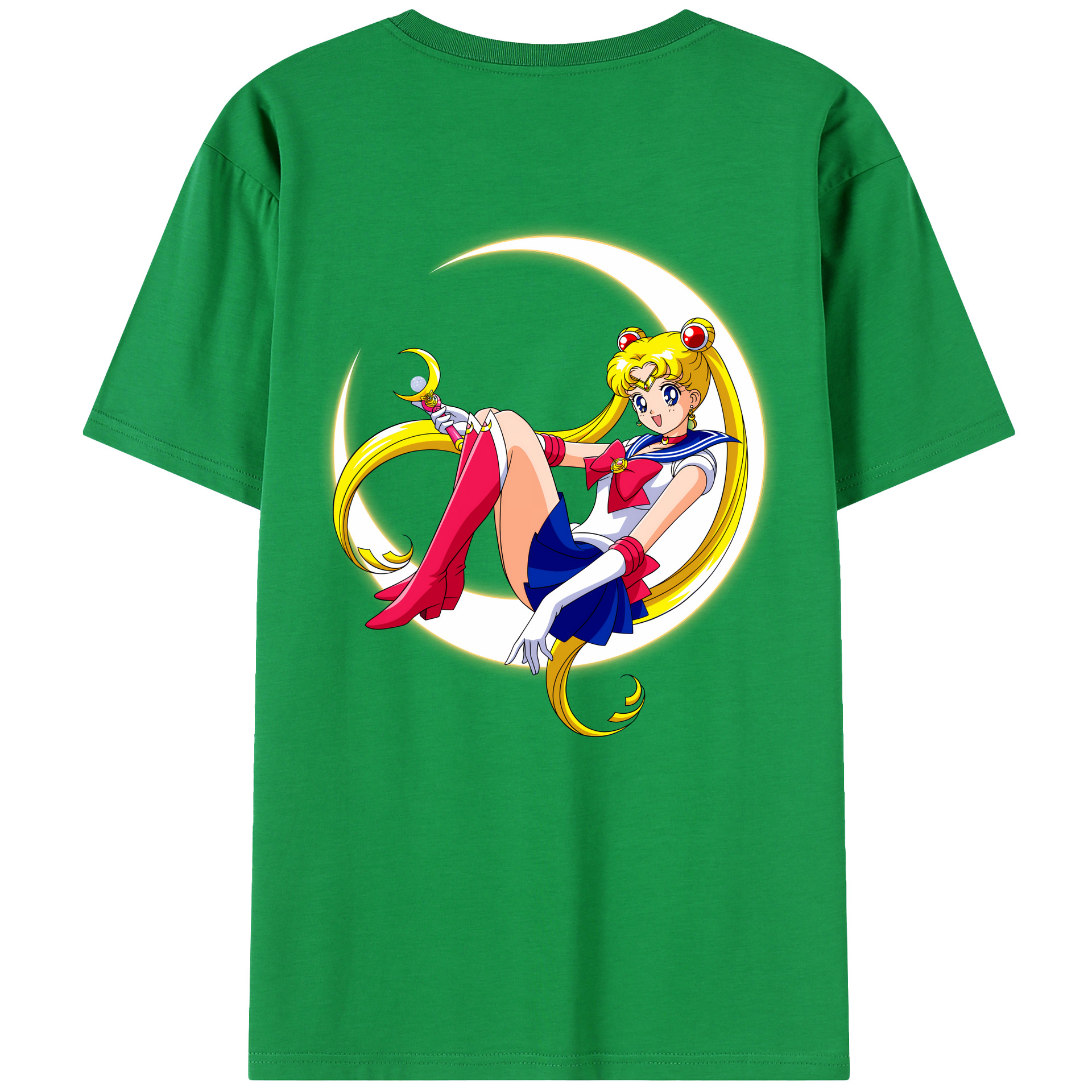 （画像用） 美少女戦士セーラームーン 月野 うさぎ つきの うさぎ Sailor Moon Tsukino Usagi 綿100％半袖Tシャツ（背面プリント）