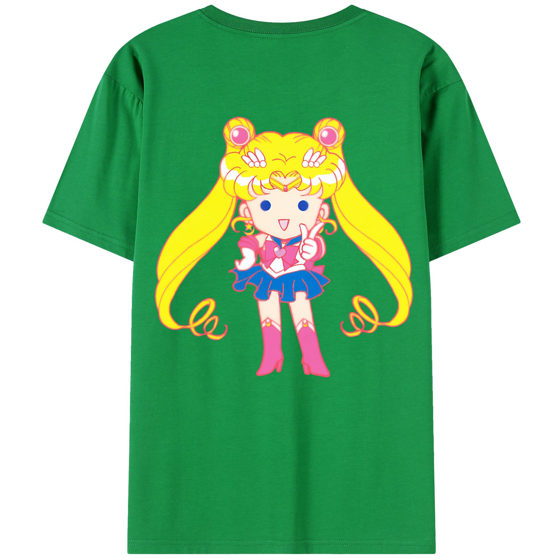 （画像用） 美少女戦士セーラームーン 月野 うさぎ つきの うさぎ Sailor Moon Tsukino Usagi 綿100％半袖Tシャツ（背面プリント）