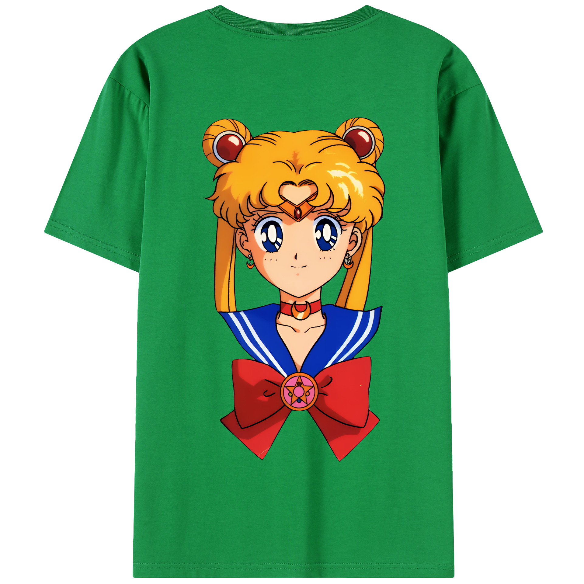（画像用） 美少女戦士セーラームーン 月野 うさぎ つきの うさぎ Sailor Moon Tsukino Usagi 綿100％半袖Tシャツ（背面プリント）