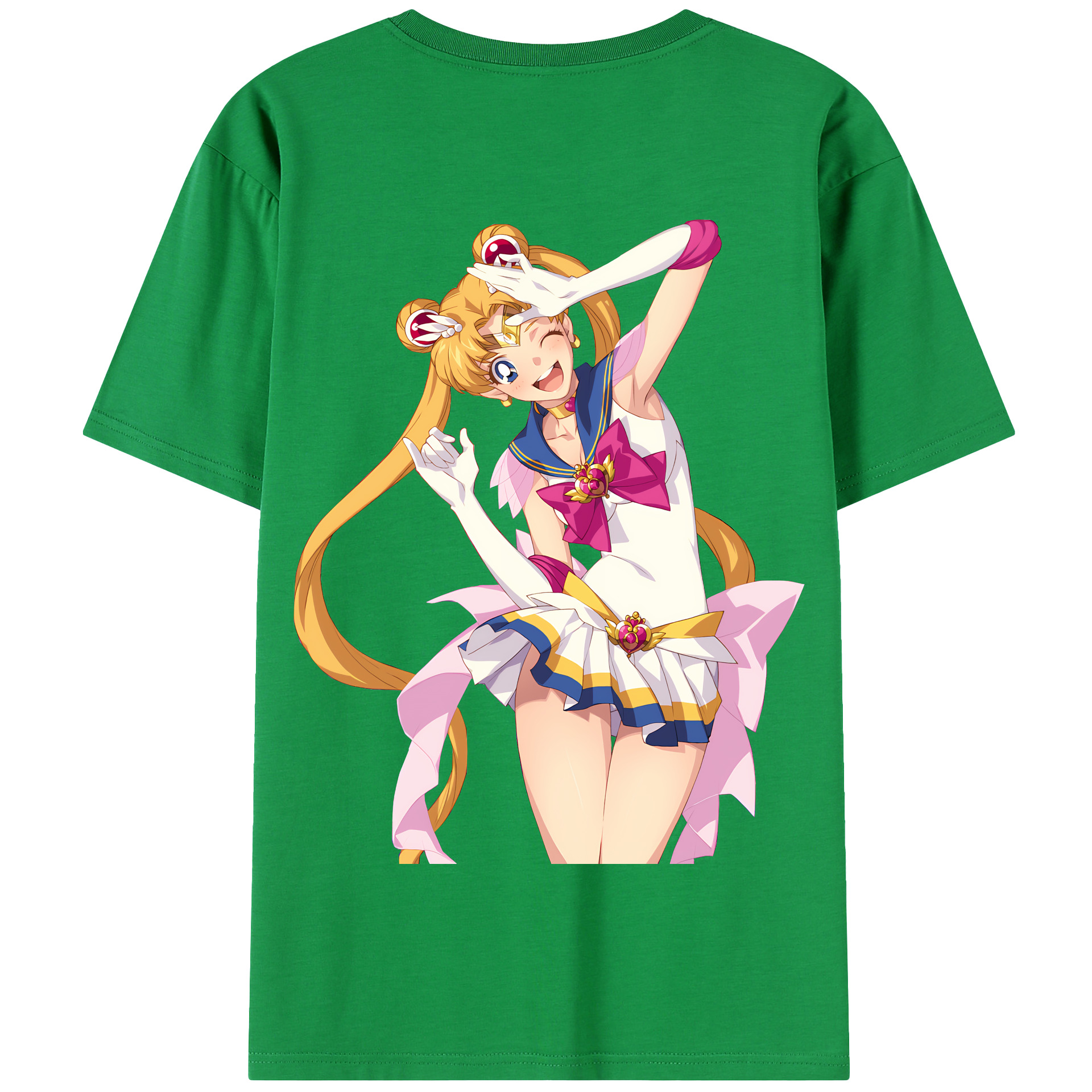 （画像用） 美少女戦士セーラームーン 月野 うさぎ つきの うさぎ Sailor Moon Tsukino Usagi 綿100％半袖Tシャツ（背面プリント）