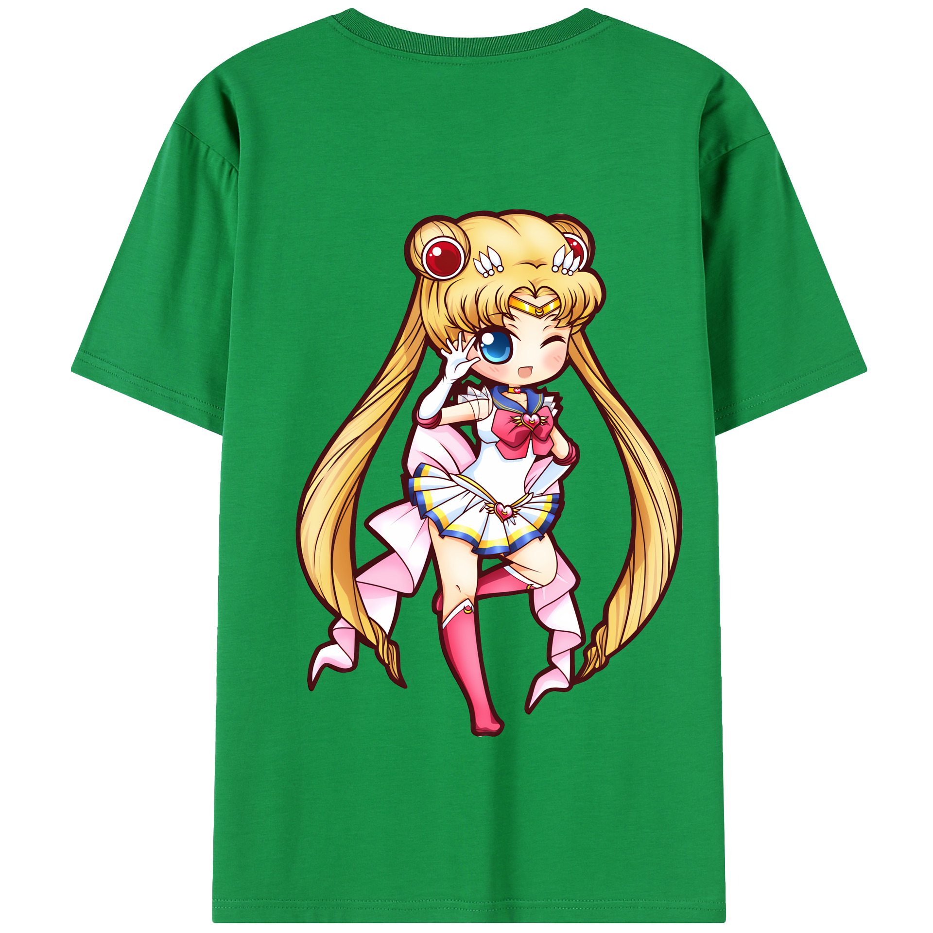 （画像用） 美少女戦士セーラームーン 月野 うさぎ つきの うさぎ Sailor Moon Tsukino Usagi 綿100％半袖Tシャツ（背面プリント）