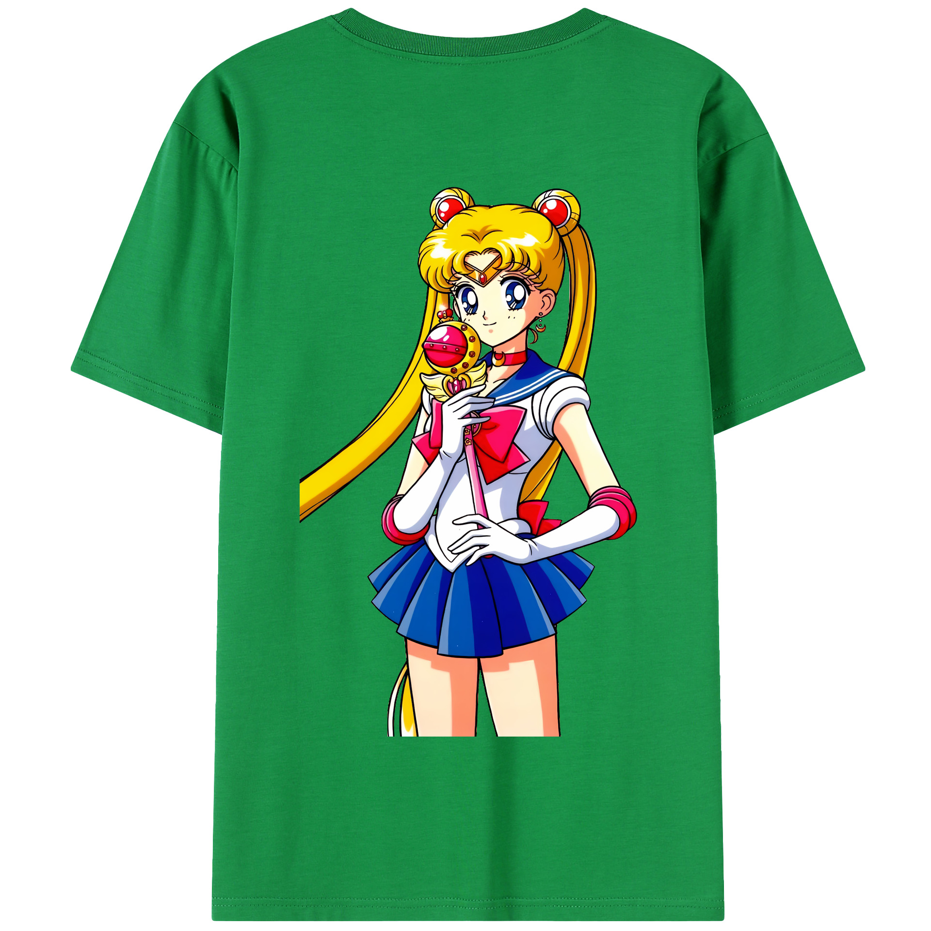 （画像用） 美少女戦士セーラームーン 月野 うさぎ つきの うさぎ Sailor Moon Tsukino Usagi 綿100％半袖Tシャツ（背面プリント）