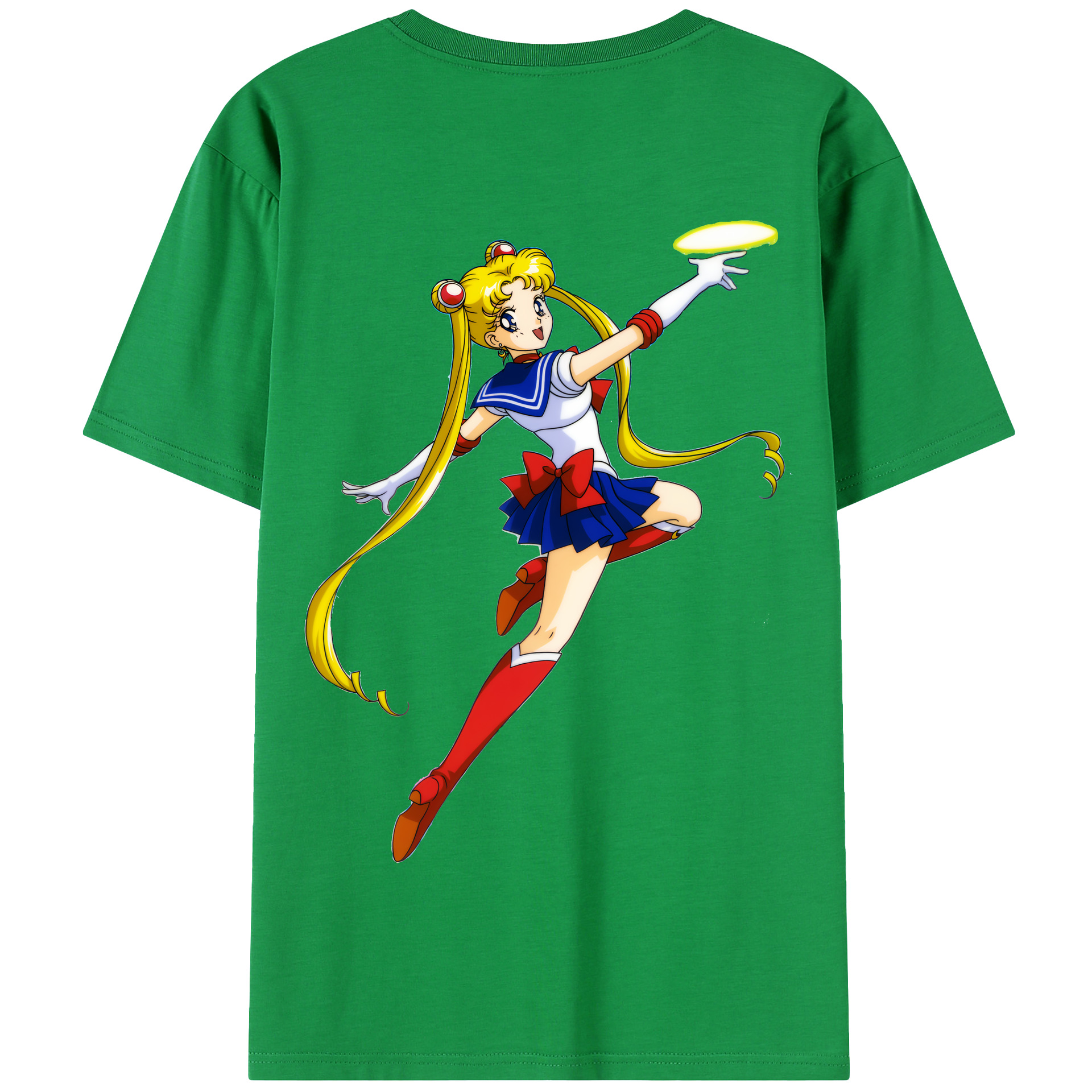 （画像用） 美少女戦士セーラームーン 月野 うさぎ つきの うさぎ Sailor Moon Tsukino Usagi 綿100％半袖Tシャツ（背面プリント）