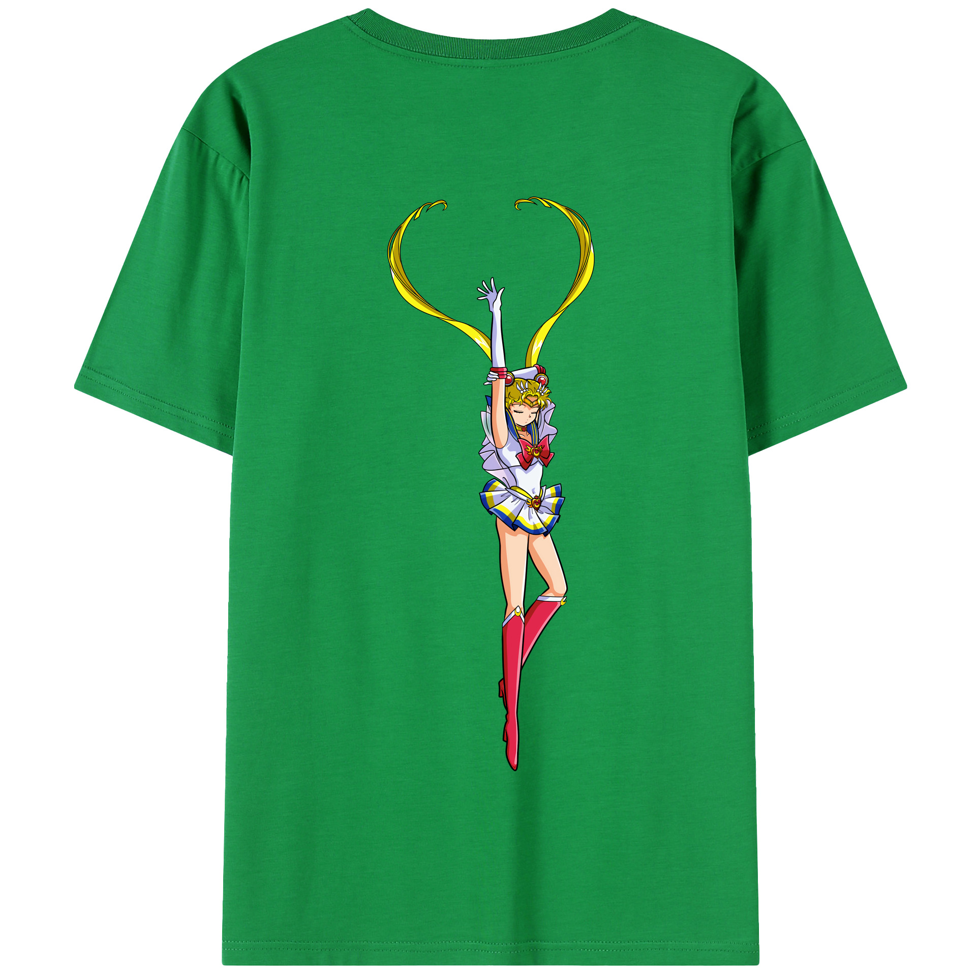 （画像用） 美少女戦士セーラームーン 月野 うさぎ つきの うさぎ Sailor Moon Tsukino Usagi 綿100％半袖Tシャツ（背面プリント）