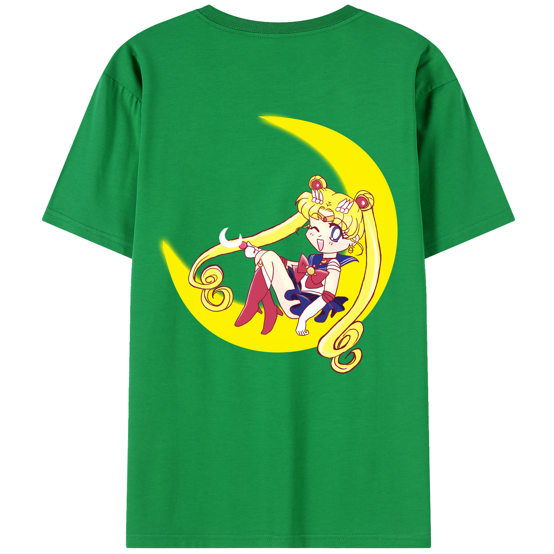 （画像用） 美少女戦士セーラームーン 月野 うさぎ つきの うさぎ Sailor Moon Tsukino Usagi 綿100％半袖Tシャツ（背面プリント）