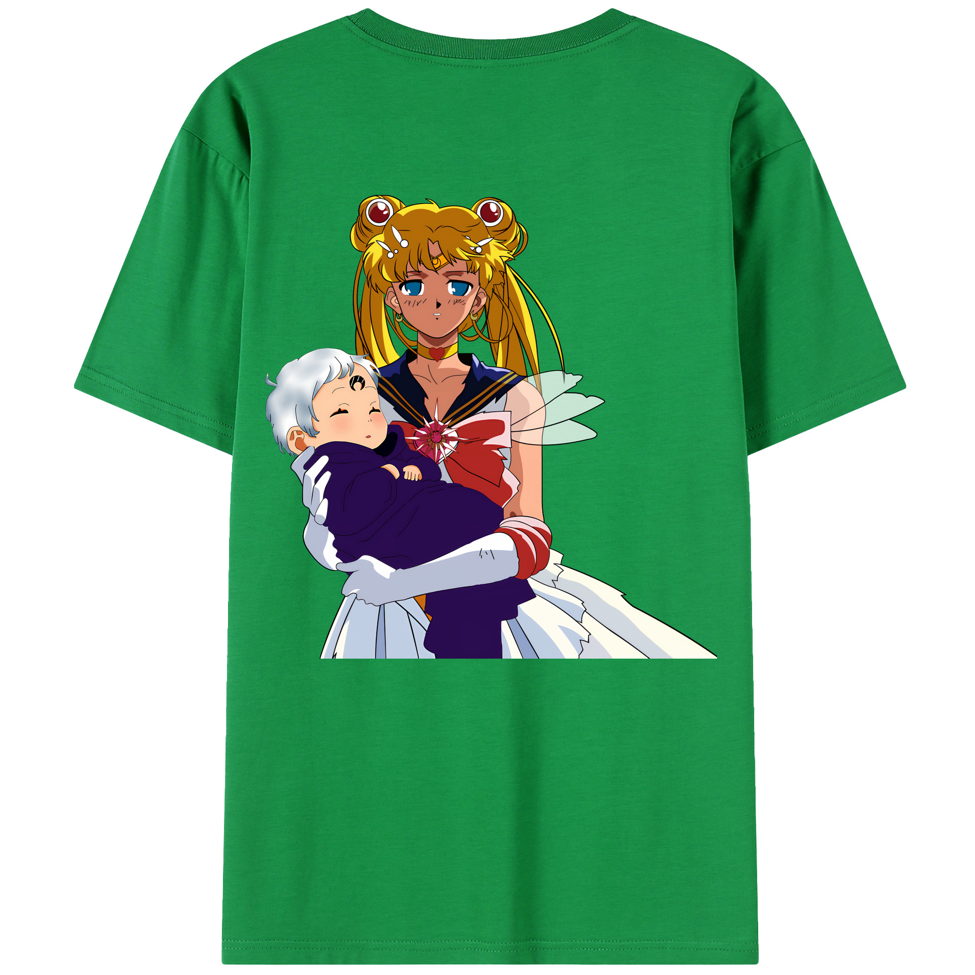 （画像用） 美少女戦士セーラームーン 月野 うさぎ つきの うさぎ Sailor Moon Tsukino Usagi 綿100％半袖Tシャツ（背面プリント）