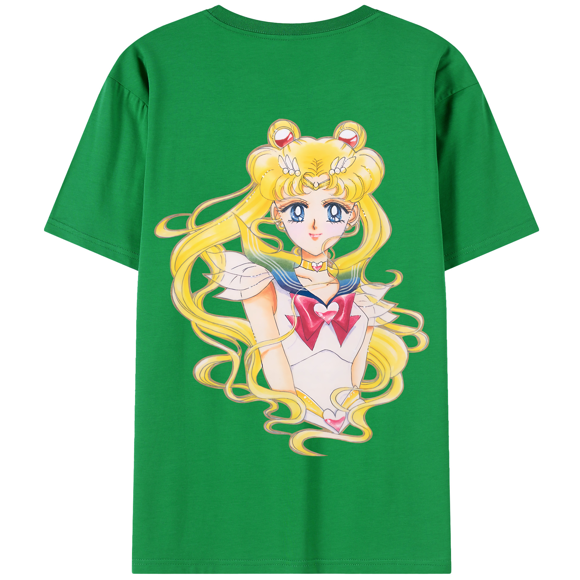 （画像用） 美少女戦士セーラームーン 月野 うさぎ つきの うさぎ Sailor Moon Tsukino Usagi 綿100％半袖Tシャツ（背面プリント）