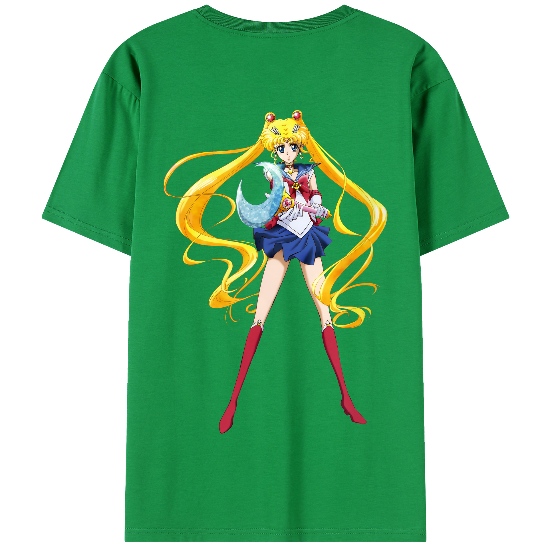 （画像用） 美少女戦士セーラームーン 月野 うさぎ つきの うさぎ Sailor Moon Tsukino Usagi 綿100％半袖Tシャツ（背面プリント）