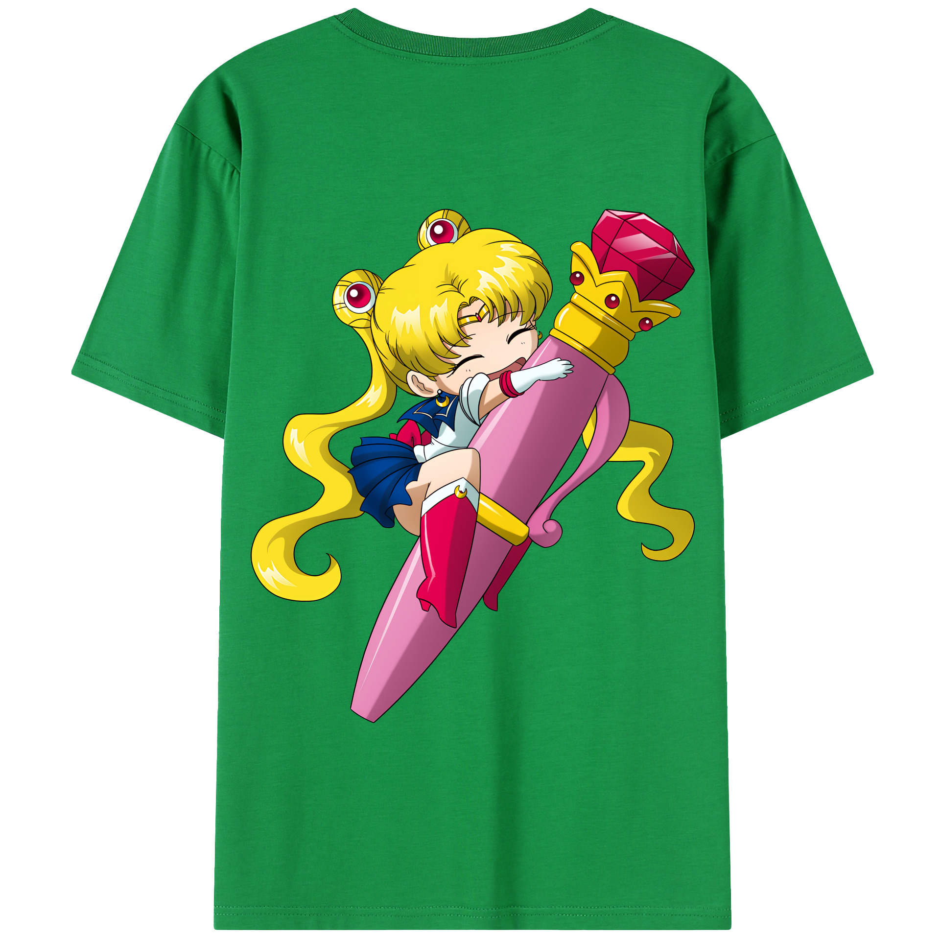 （画像用） 美少女戦士セーラームーン 月野 うさぎ つきの うさぎ Sailor Moon Tsukino Usagi 綿100％半袖Tシャツ（背面プリント）