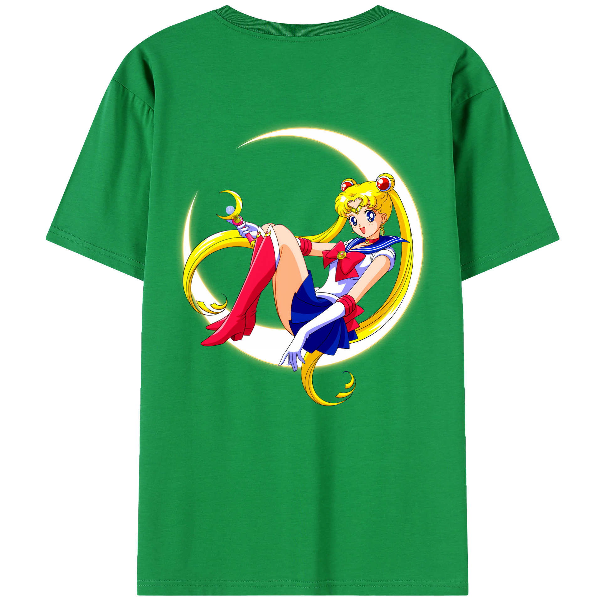 （画像用） 美少女戦士セーラームーン 月野 うさぎ つきの うさぎ Sailor Moon Tsukino Usagi 綿100％半袖Tシャツ（背面プリント）
