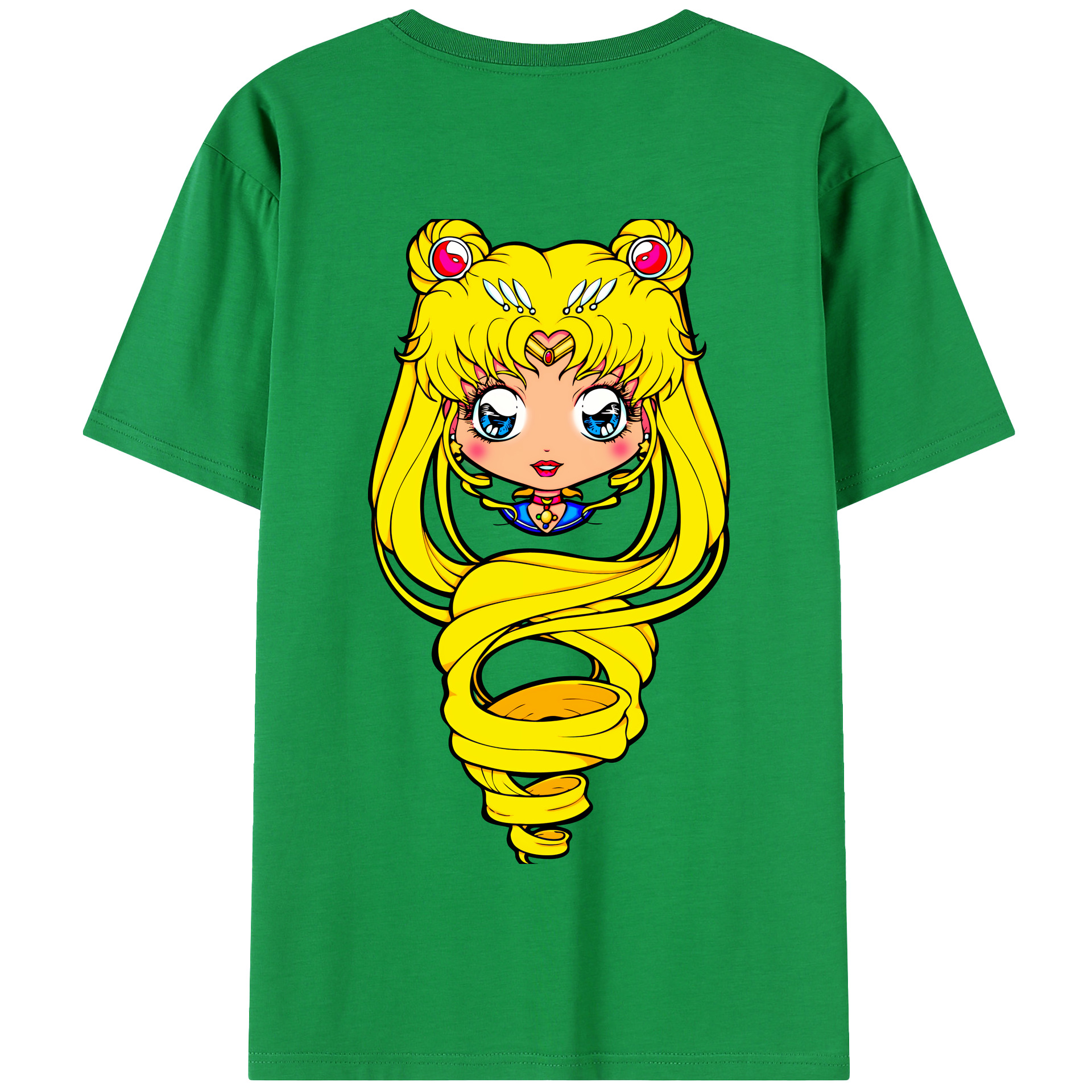 （画像用） 美少女戦士セーラームーン 月野 うさぎ つきの うさぎ Sailor Moon Tsukino Usagi 綿100％半袖Tシャツ（背面プリント）