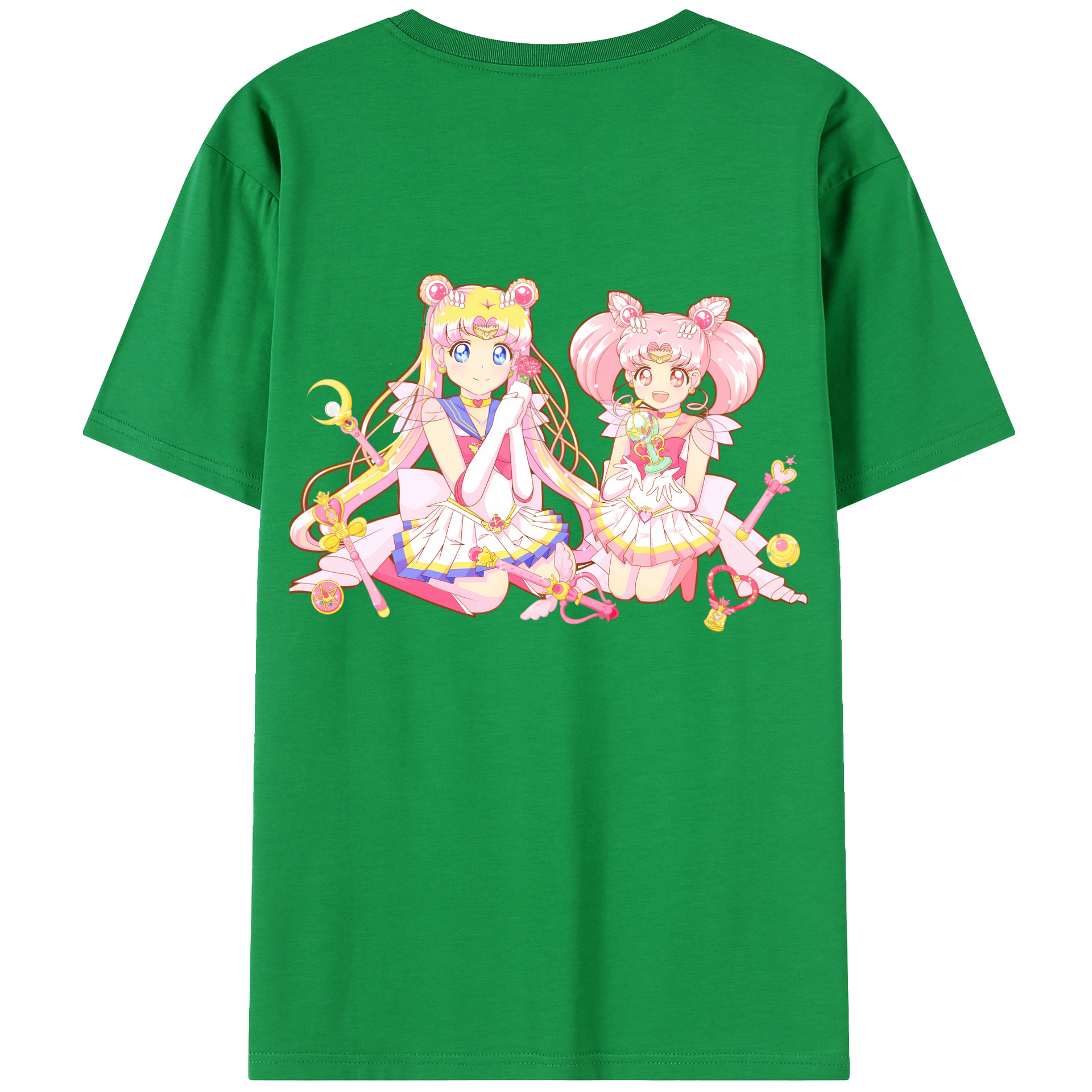 （画像用） 美少女戦士セーラームーン 月野 うさぎ つきの うさぎ Sailor Moon Tsukino Usagi 綿100％半袖Tシャツ（背面プリント）