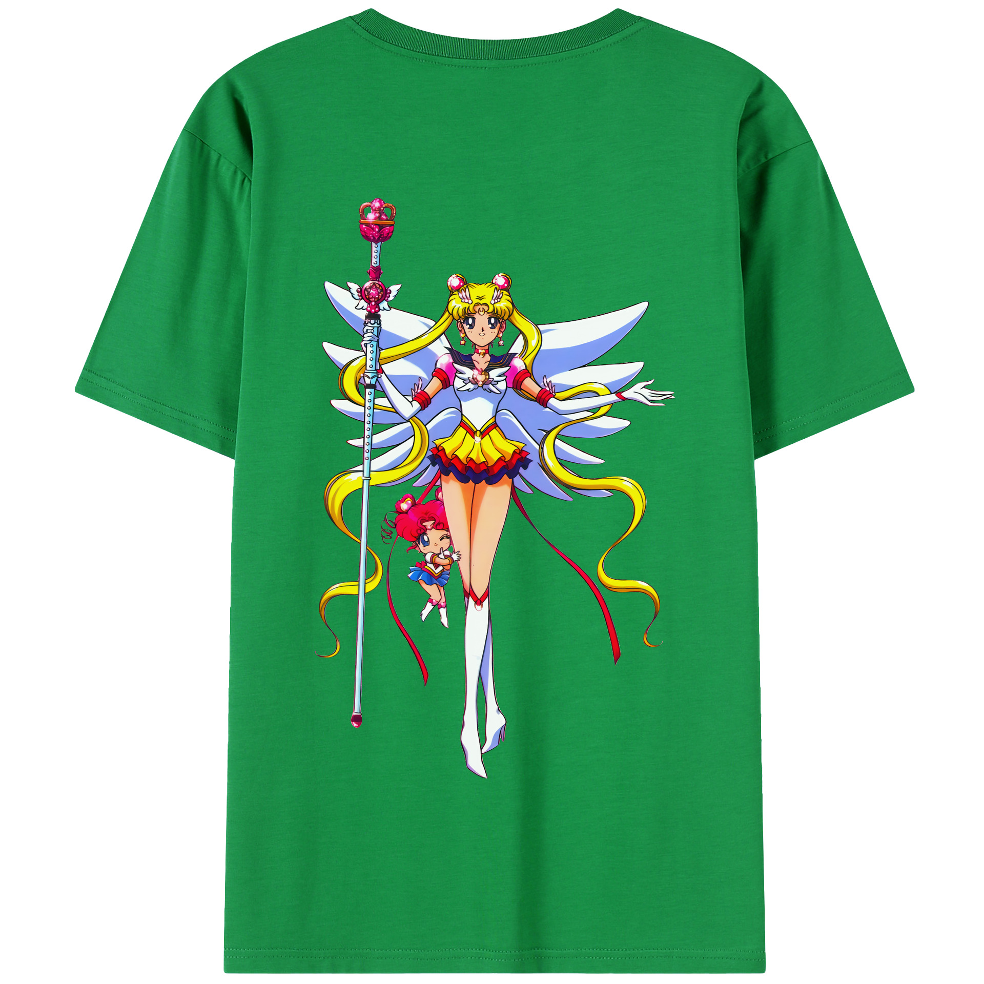 （画像用） 美少女戦士セーラームーン 月野 うさぎ つきの うさぎ Sailor Moon Tsukino Usagi 綿100％半袖Tシャツ（背面プリント）