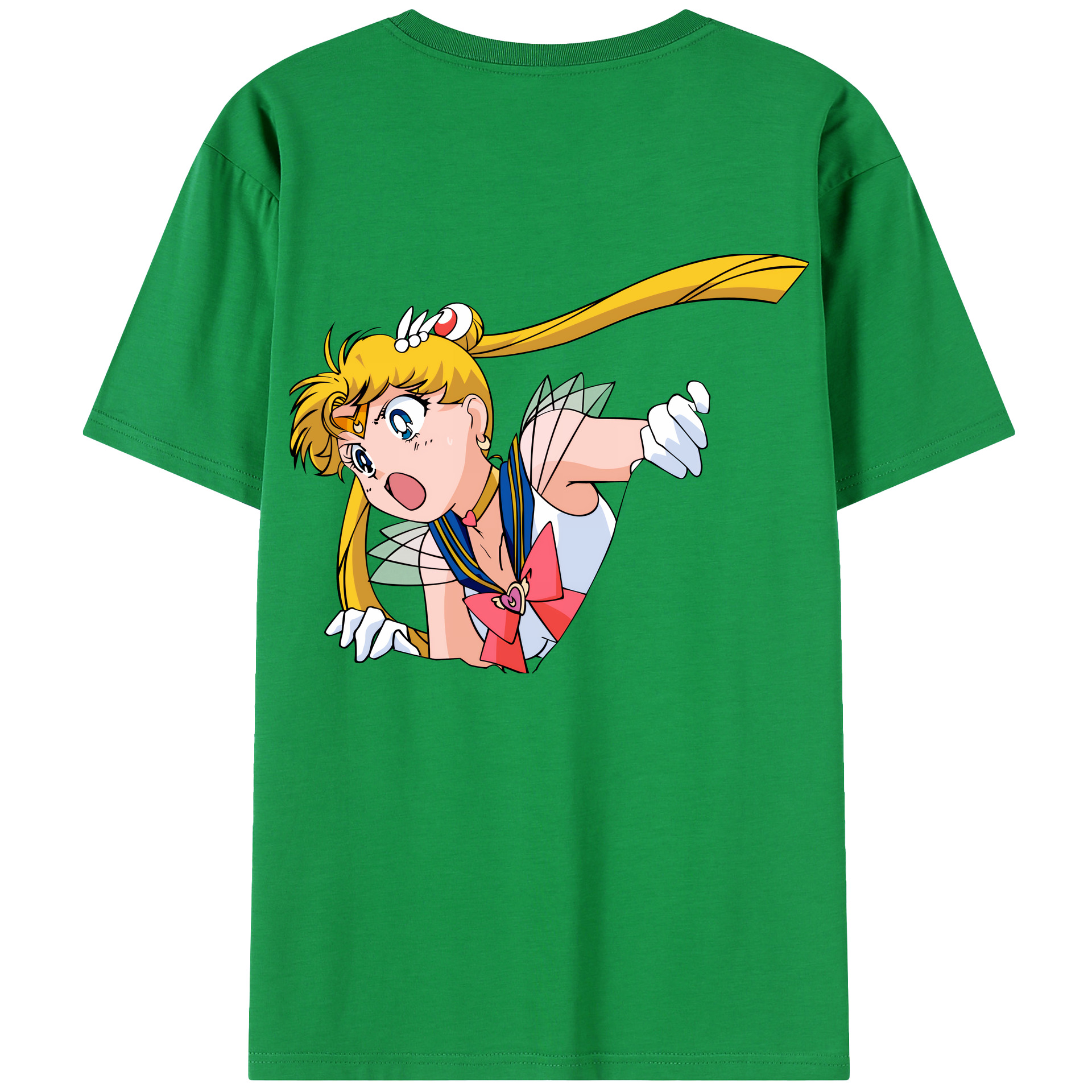 （画像用） 美少女戦士セーラームーン 月野 うさぎ つきの うさぎ Sailor Moon Tsukino Usagi 綿100％半袖Tシャツ（背面プリント）