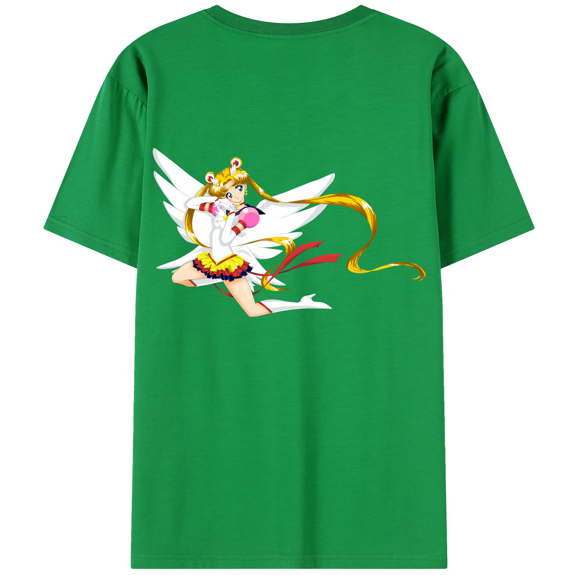 （画像用） 美少女戦士セーラームーン 月野 うさぎ つきの うさぎ Sailor Moon Tsukino Usagi 綿100％半袖Tシャツ（背面プリント）