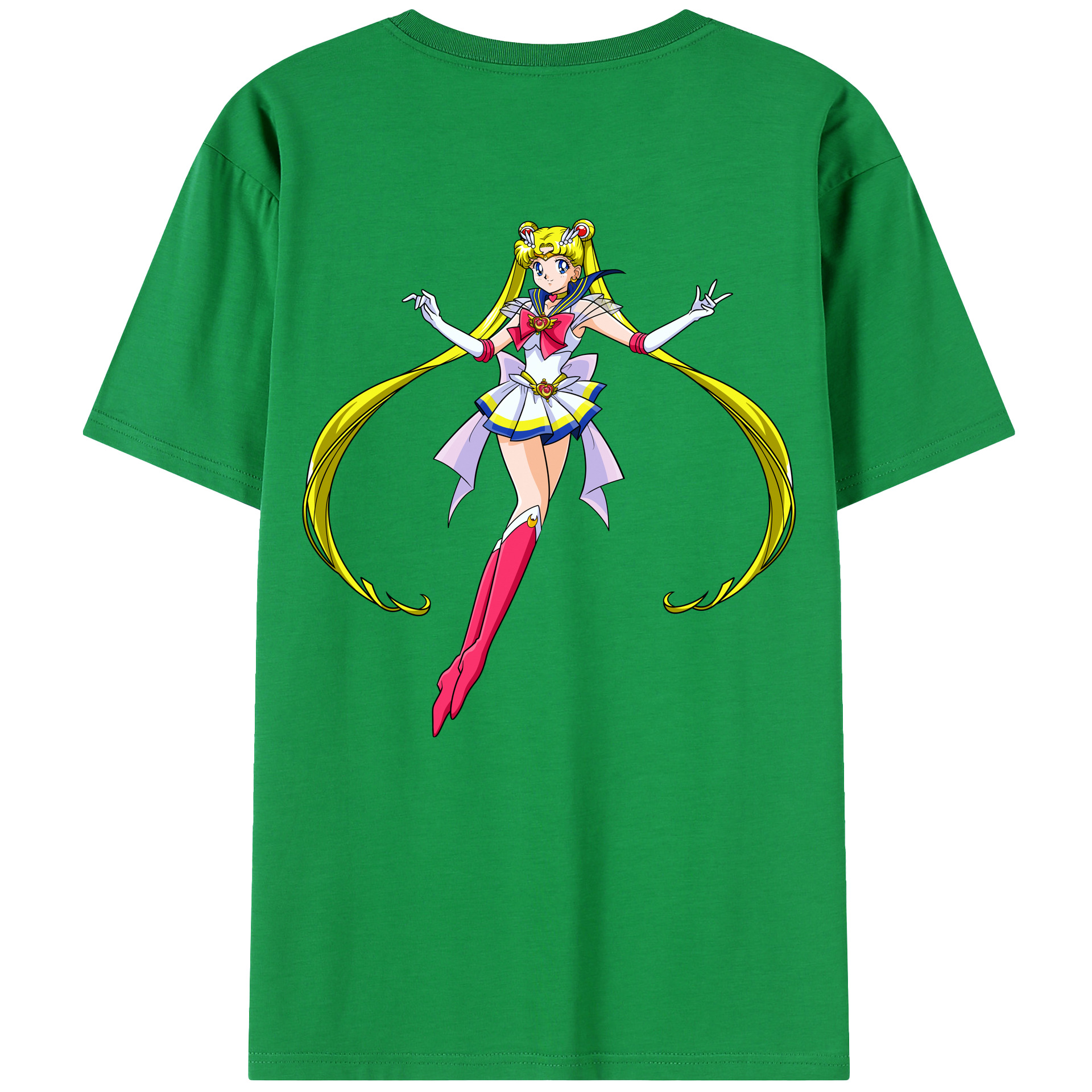 （画像用） 美少女戦士セーラームーン 月野 うさぎ つきの うさぎ Sailor Moon Tsukino Usagi 綿100％半袖Tシャツ（背面プリント）