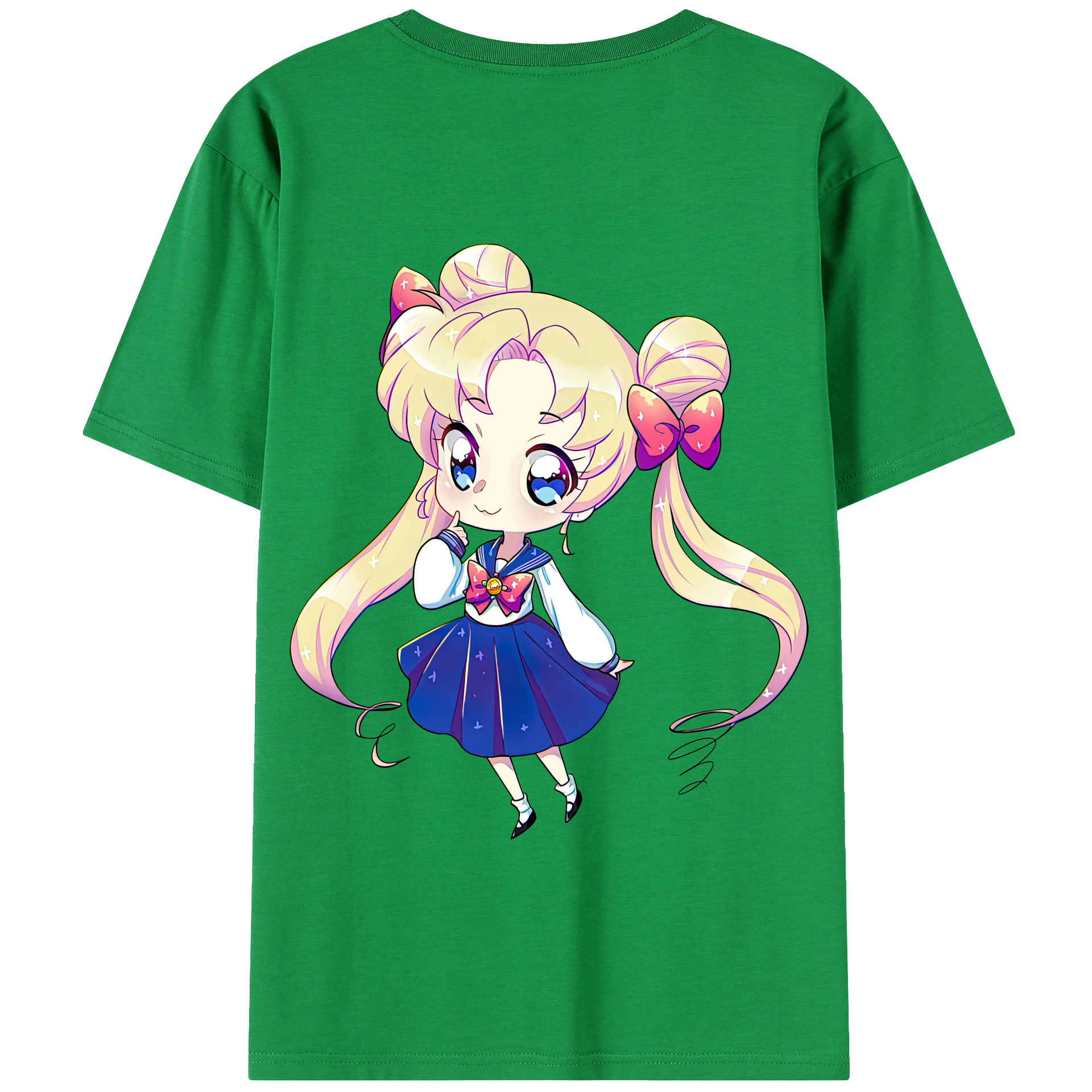 （画像用） 美少女戦士セーラームーン 月野 うさぎ つきの うさぎ Sailor Moon Tsukino Usagi 綿100％半袖Tシャツ（背面プリント）