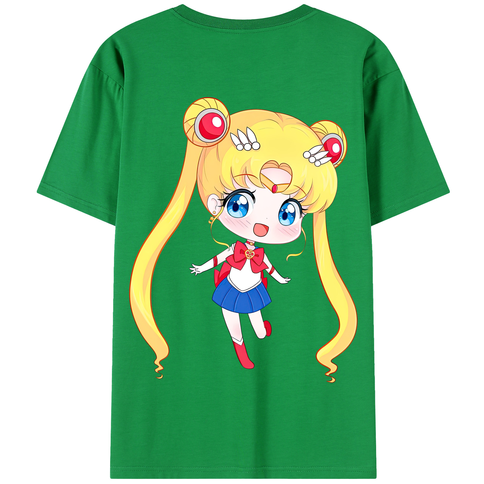 （画像用） 美少女戦士セーラームーン 月野 うさぎ つきの うさぎ Sailor Moon Tsukino Usagi 綿100％半袖Tシャツ（背面プリント）