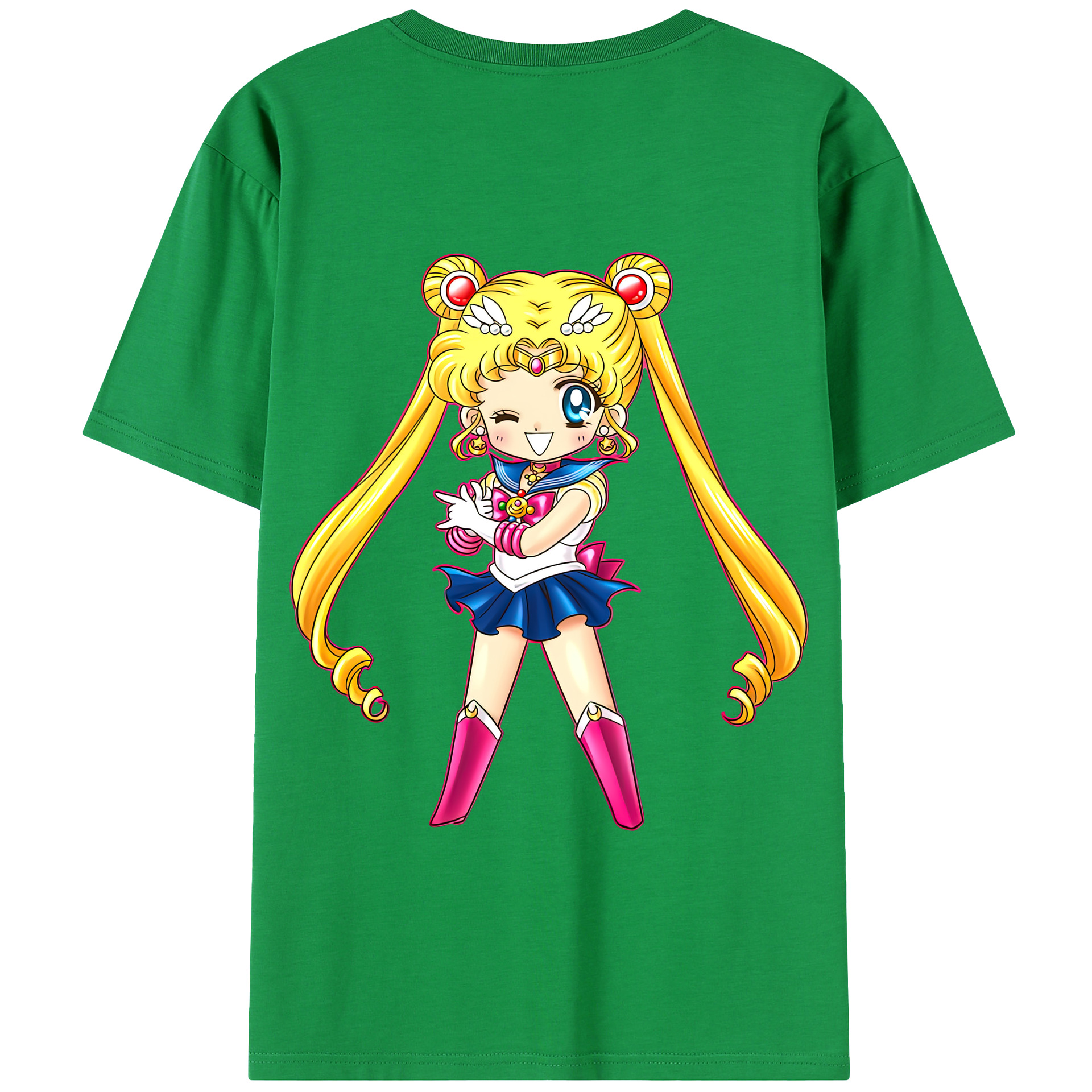 （画像用） 美少女戦士セーラームーン 月野 うさぎ つきの うさぎ Sailor Moon Tsukino Usagi 綿100％半袖Tシャツ（背面プリント）