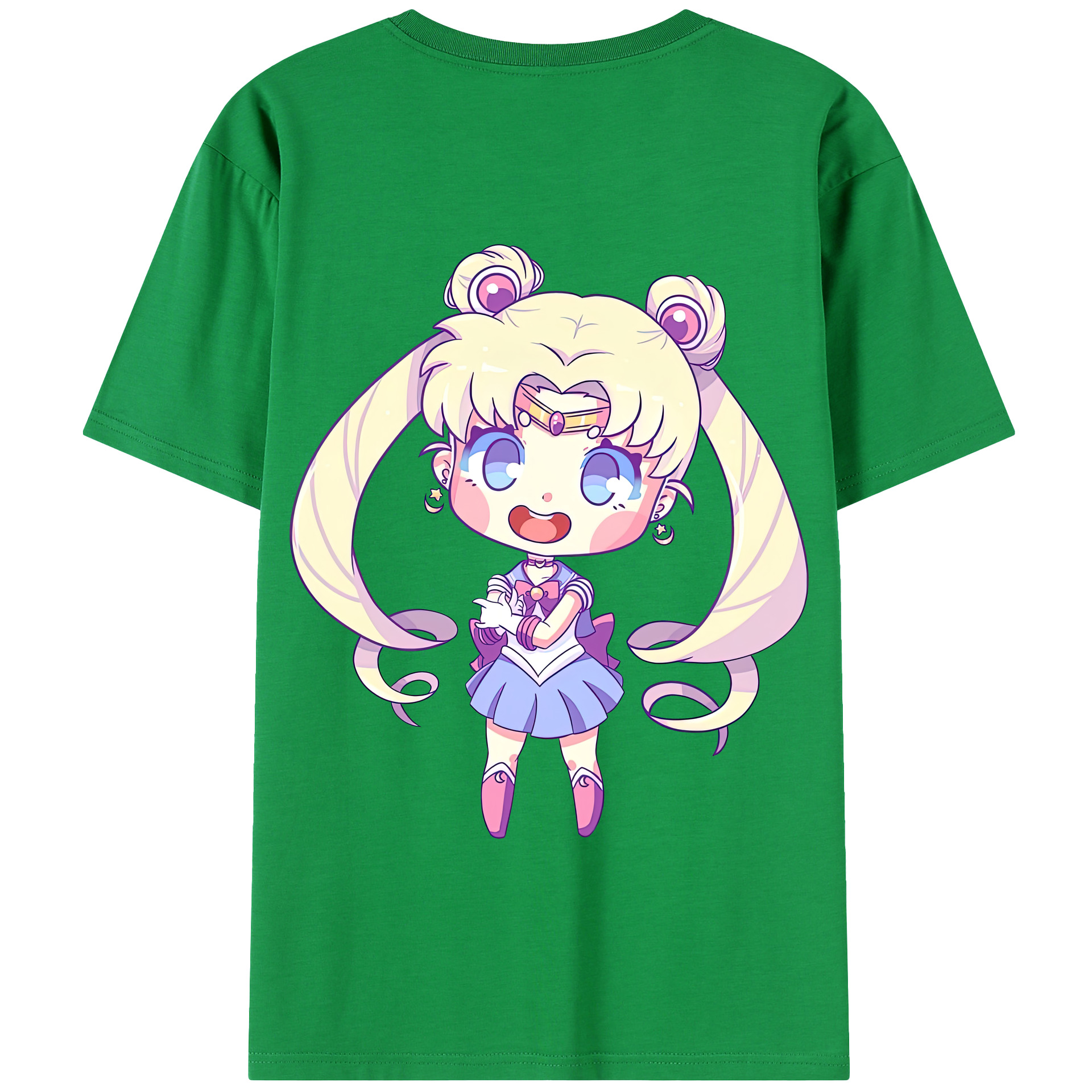 （画像用） 美少女戦士セーラームーン 月野 うさぎ つきの うさぎ Sailor Moon Tsukino Usagi 綿100％半袖Tシャツ（背面プリント）
