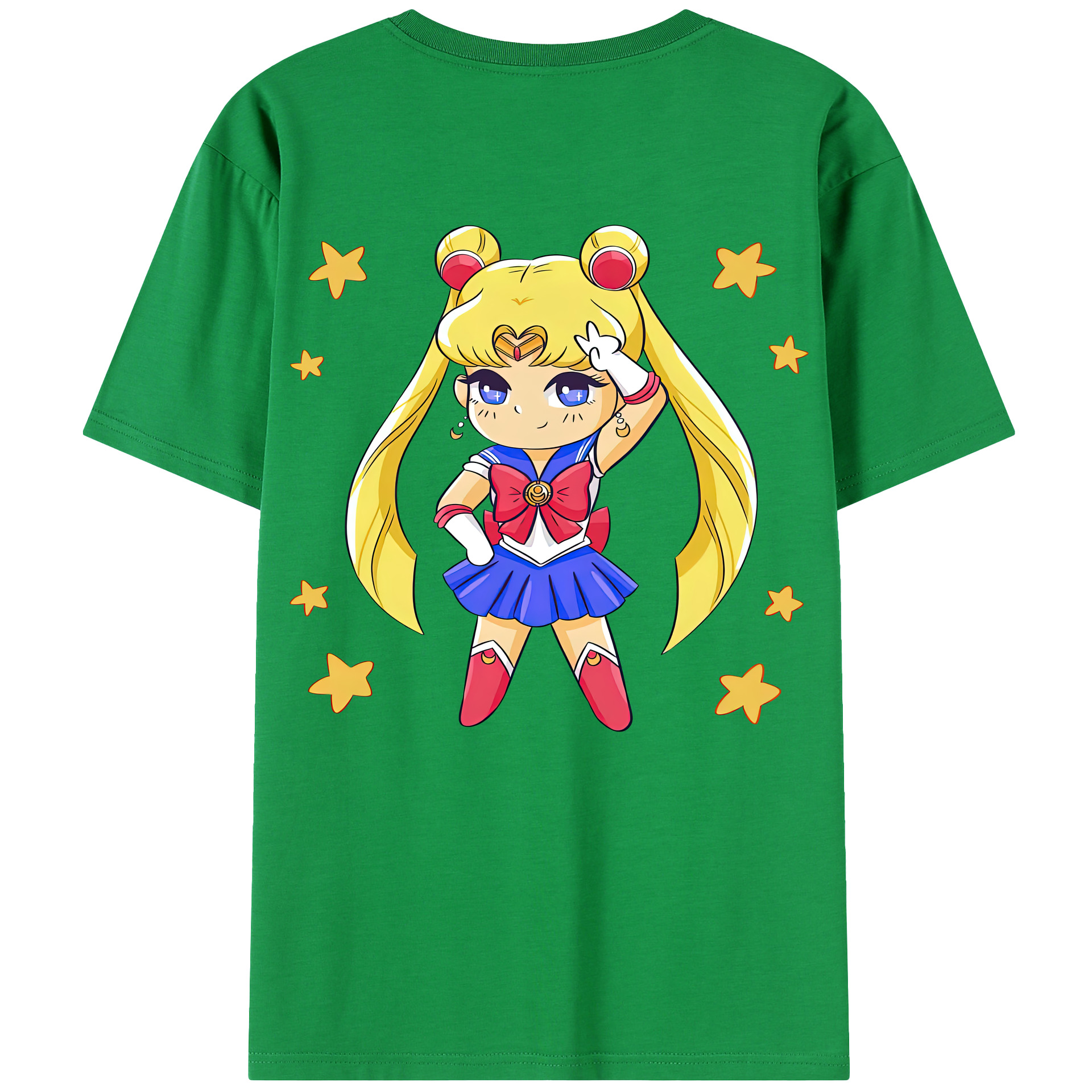 （画像用） 美少女戦士セーラームーン 月野 うさぎ つきの うさぎ Sailor Moon Tsukino Usagi 綿100％半袖Tシャツ（背面プリント）
