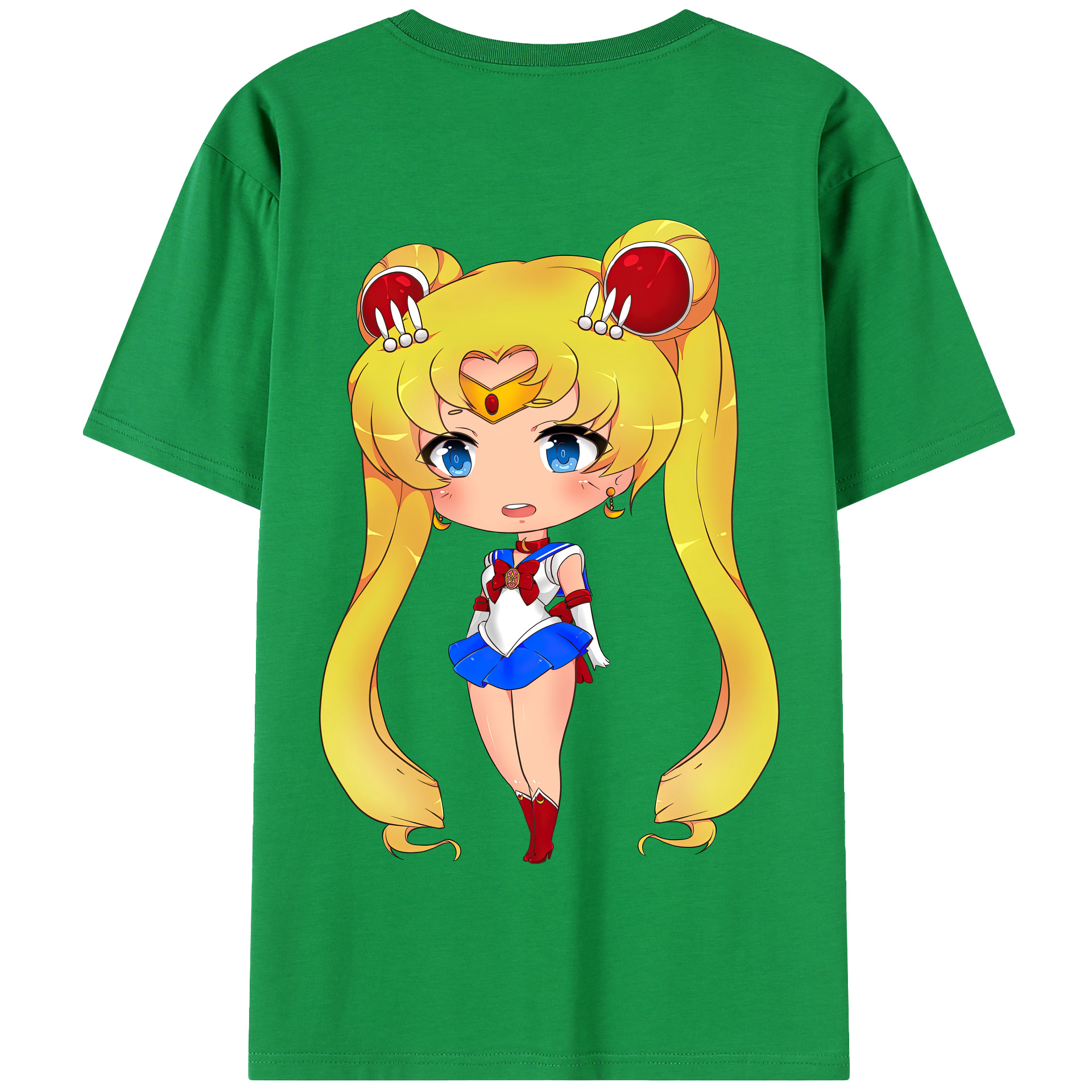 （画像用） 美少女戦士セーラームーン 月野 うさぎ つきの うさぎ Sailor Moon Tsukino Usagi 綿100％半袖Tシャツ（背面プリント）