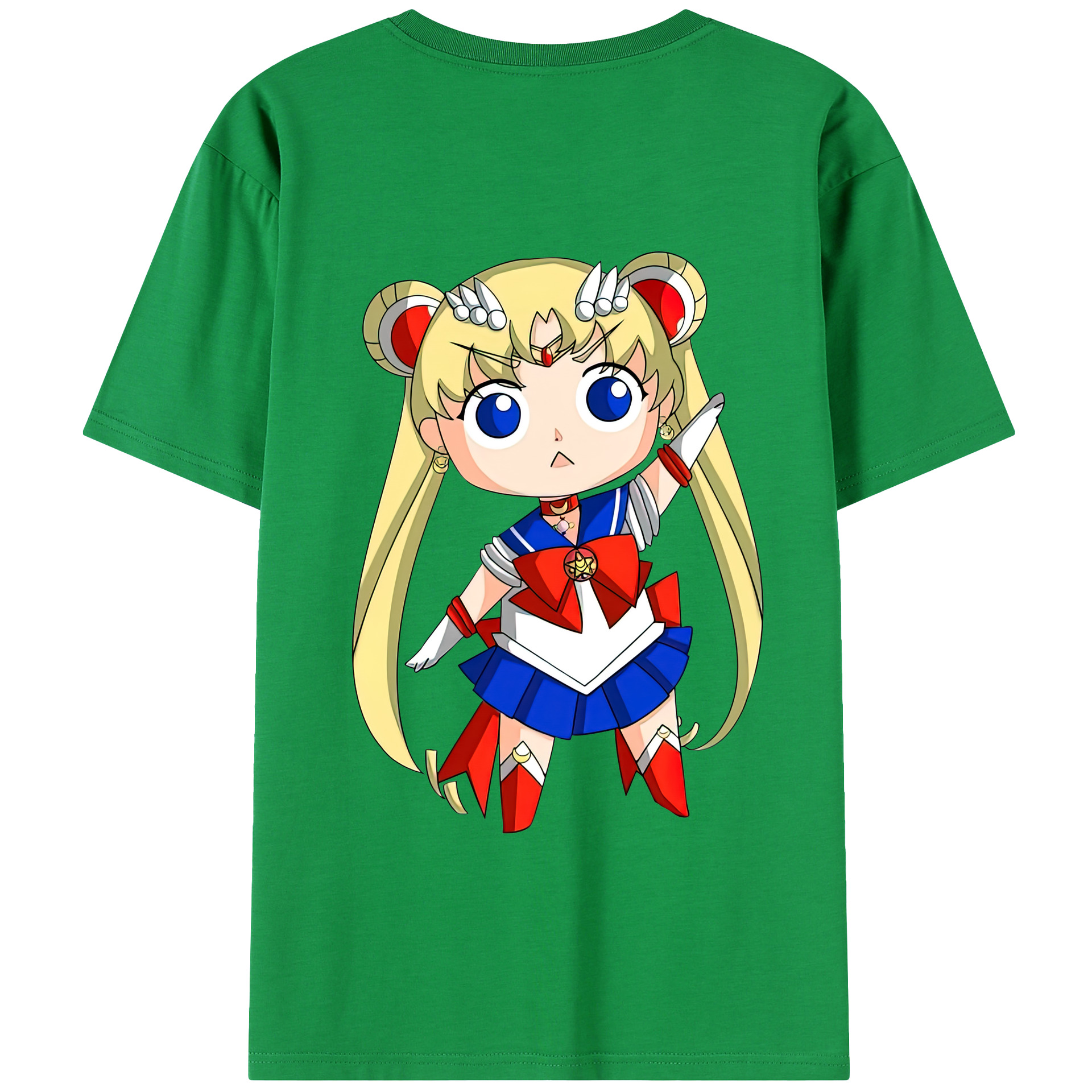 （画像用） 美少女戦士セーラームーン 月野 うさぎ つきの うさぎ Sailor Moon Tsukino Usagi 綿100％半袖Tシャツ（背面プリント）