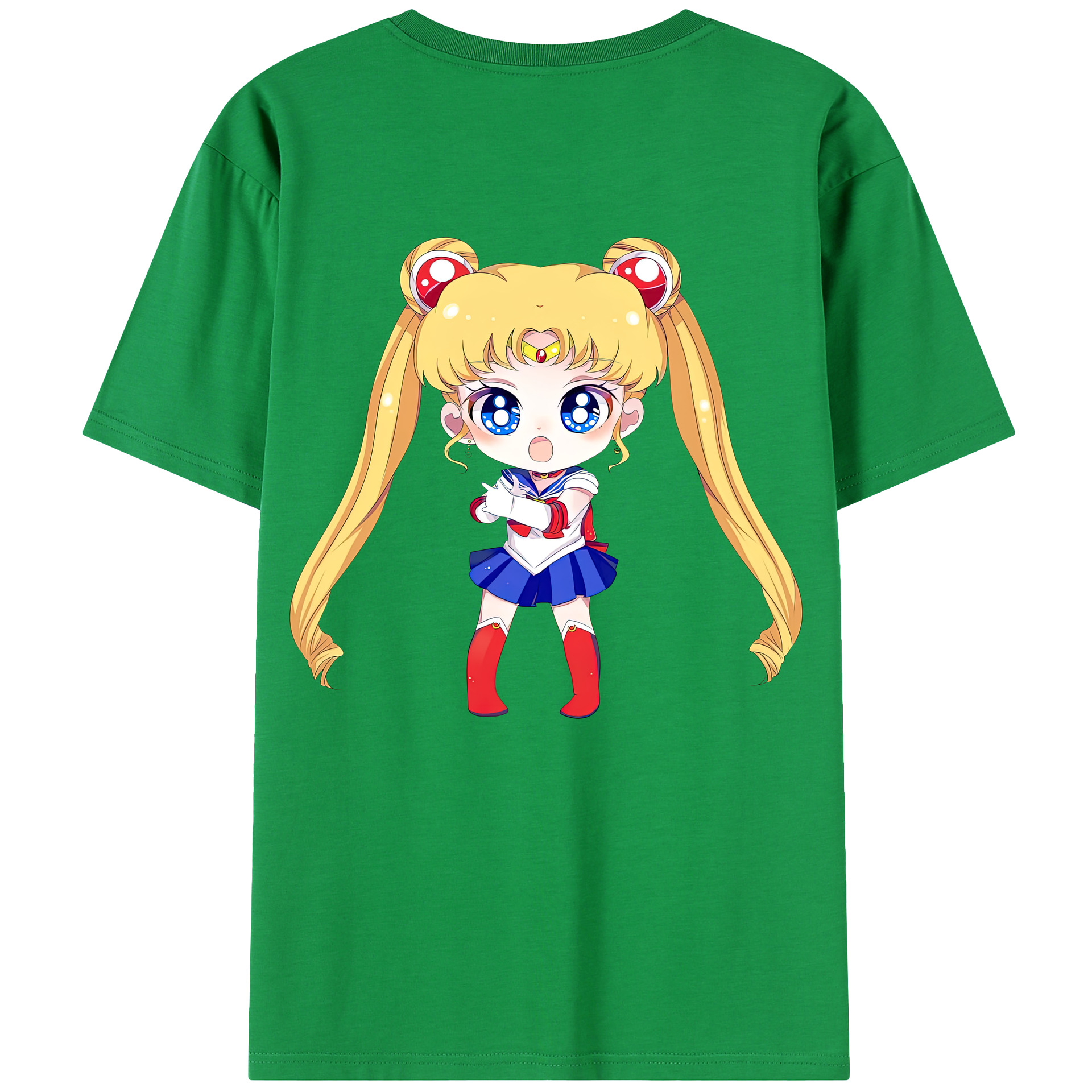 （画像用） 美少女戦士セーラームーン 月野 うさぎ つきの うさぎ Sailor Moon Tsukino Usagi 綿100％半袖Tシャツ（背面プリント）