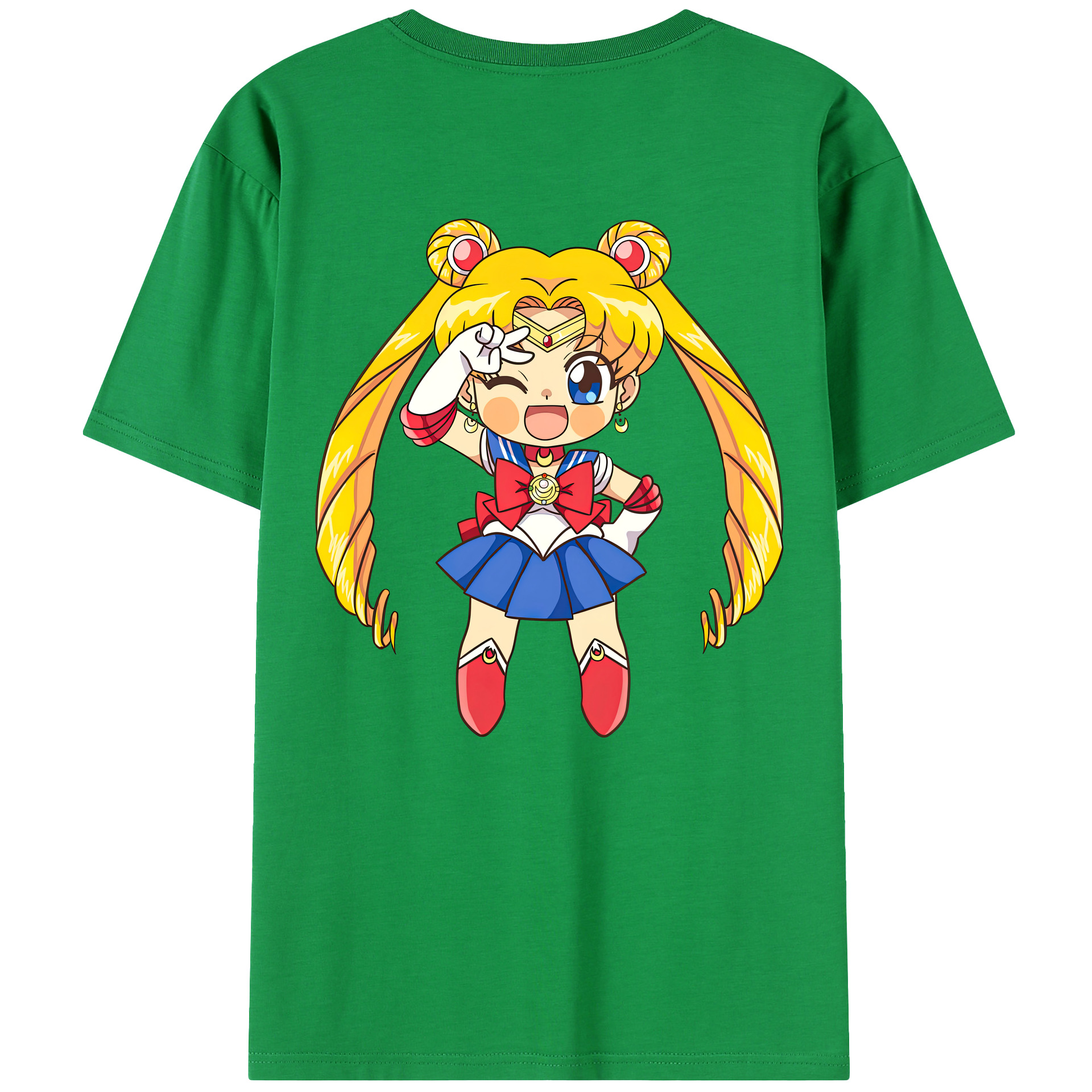 （画像用） 美少女戦士セーラームーン 月野 うさぎ つきの うさぎ Sailor Moon Tsukino Usagi 綿100％半袖Tシャツ（背面プリント）