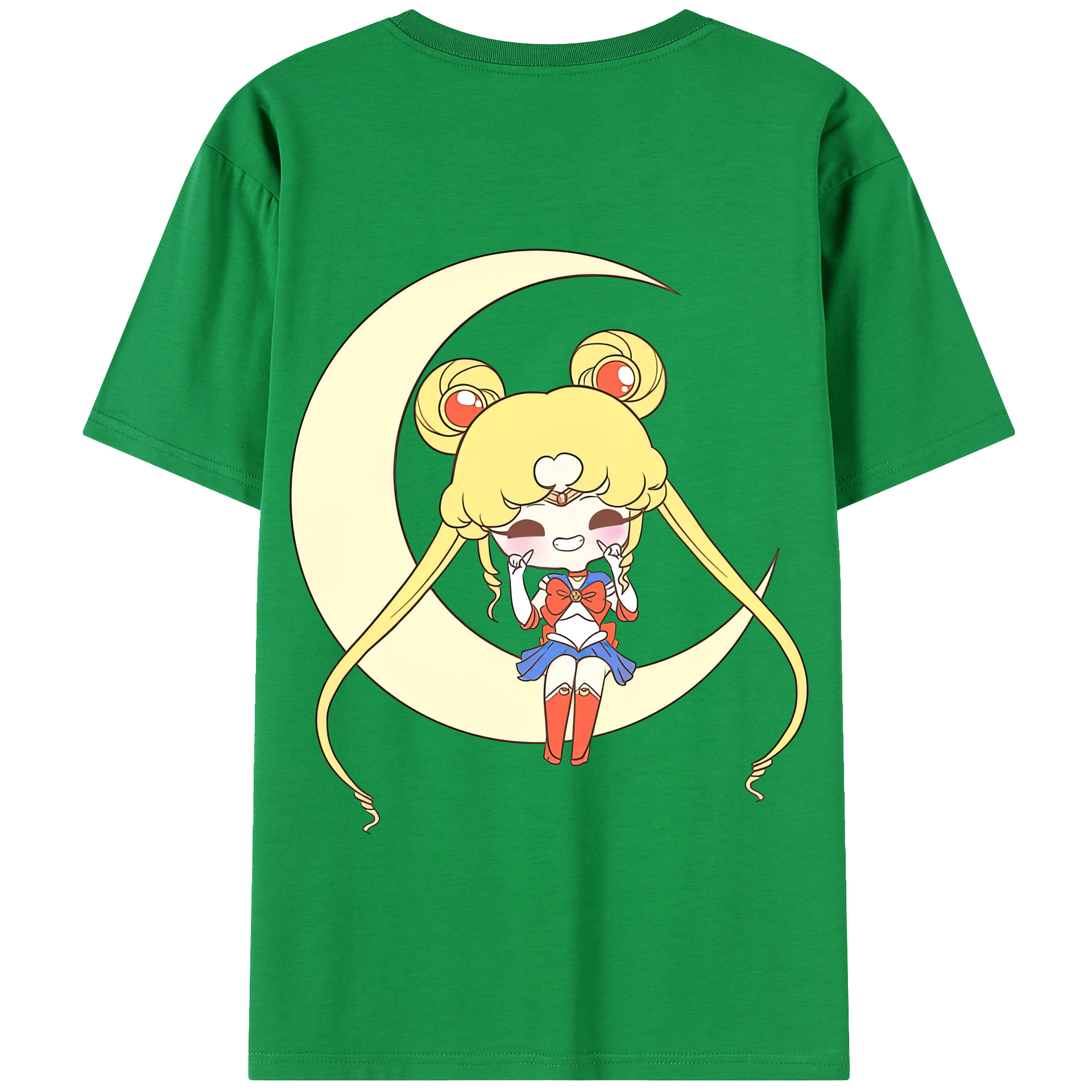 （画像用） 美少女戦士セーラームーン 月野 うさぎ つきの うさぎ Sailor Moon Tsukino Usagi 綿100％半袖Tシャツ（背面プリント）