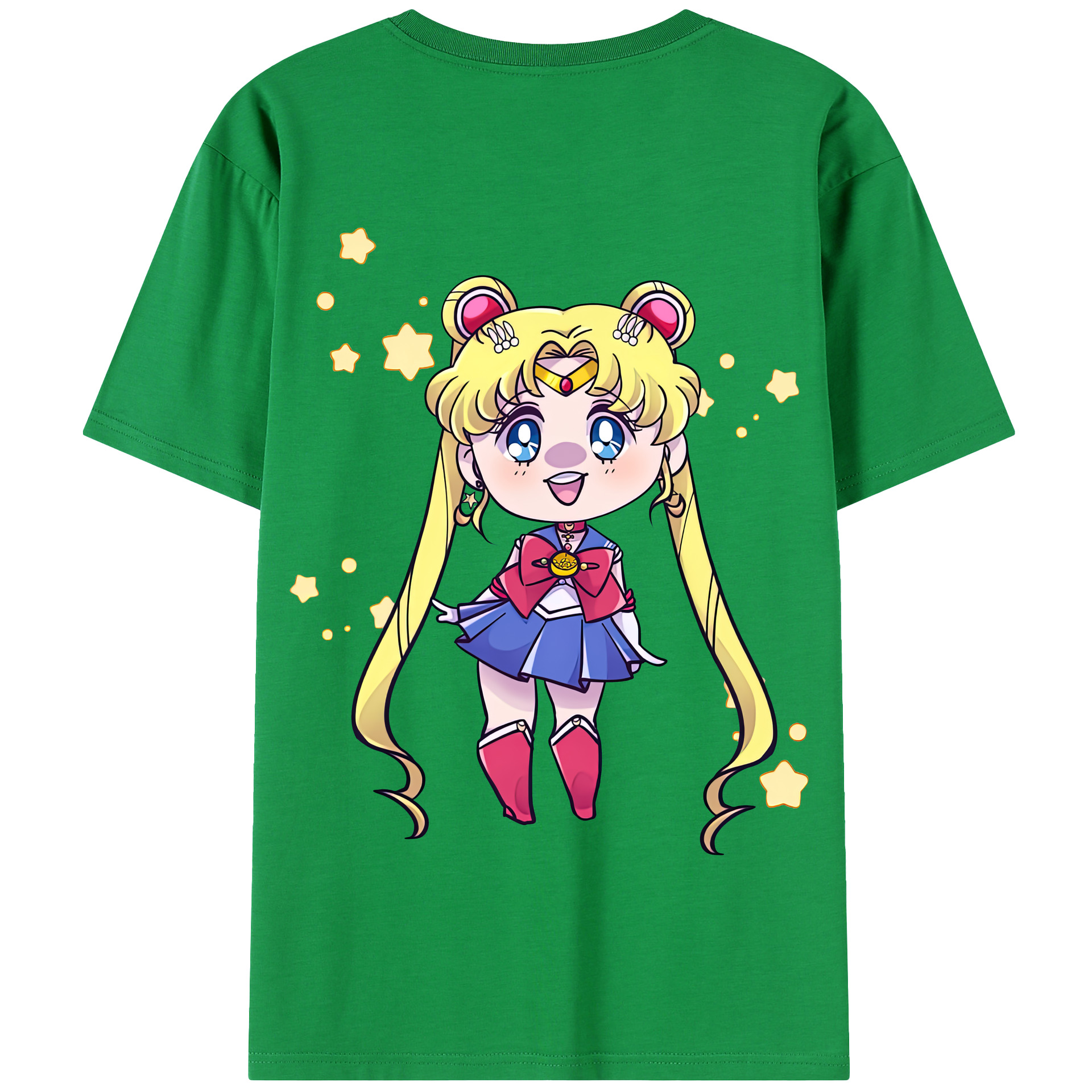 （画像用） 美少女戦士セーラームーン 月野 うさぎ つきの うさぎ Sailor Moon Tsukino Usagi 綿100％半袖Tシャツ（背面プリント）