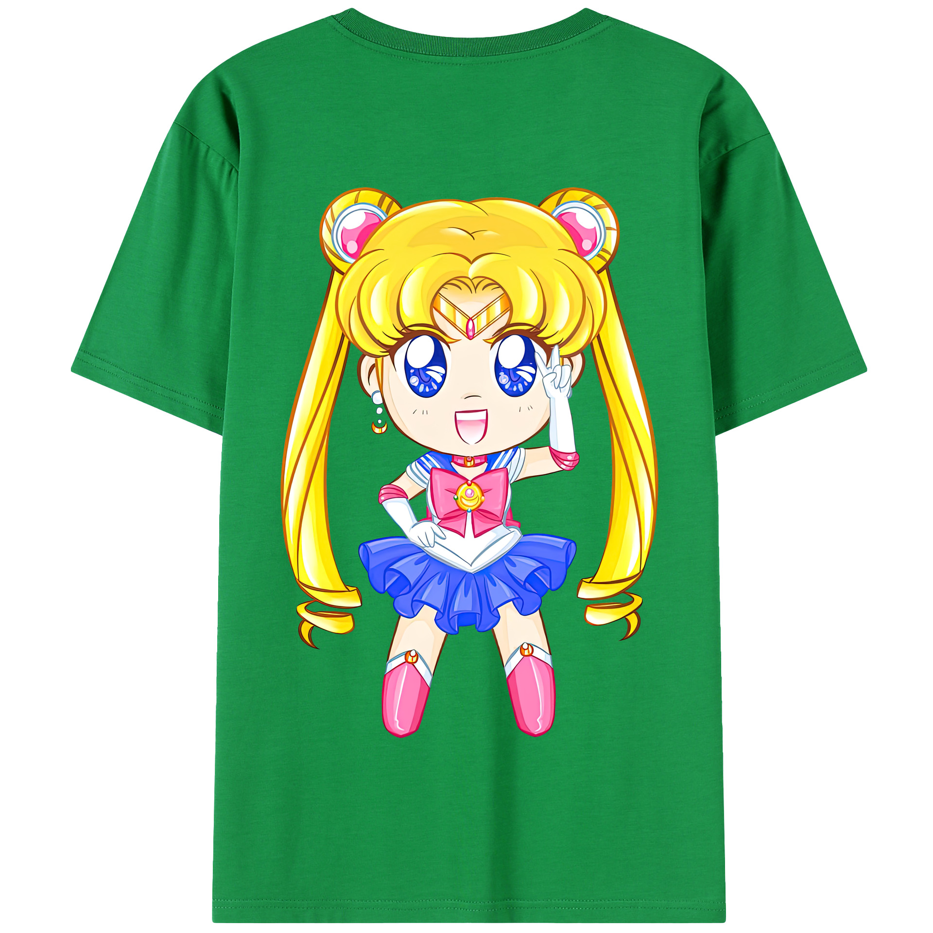 （画像用） 美少女戦士セーラームーン 月野 うさぎ つきの うさぎ Sailor Moon Tsukino Usagi 綿100％半袖Tシャツ（背面プリント）