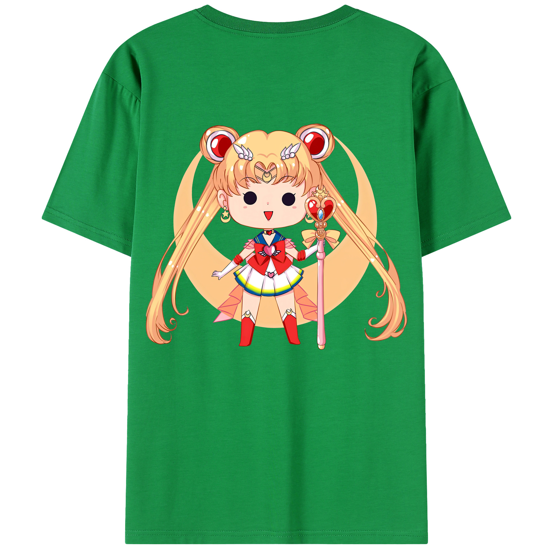 （画像用） 美少女戦士セーラームーン 月野 うさぎ つきの うさぎ Sailor Moon Tsukino Usagi 綿100％半袖Tシャツ（背面プリント）